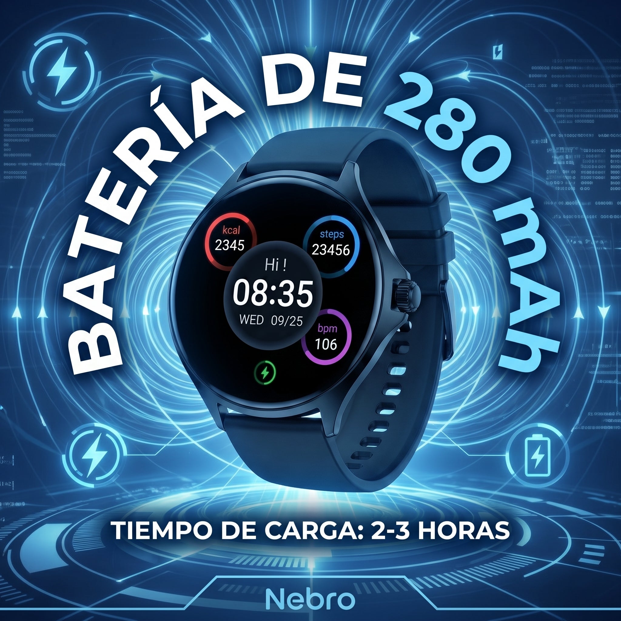 Smartwatch Reloj inteligente Nebro WAT-103 Pantalla 1.7 Bluetooth