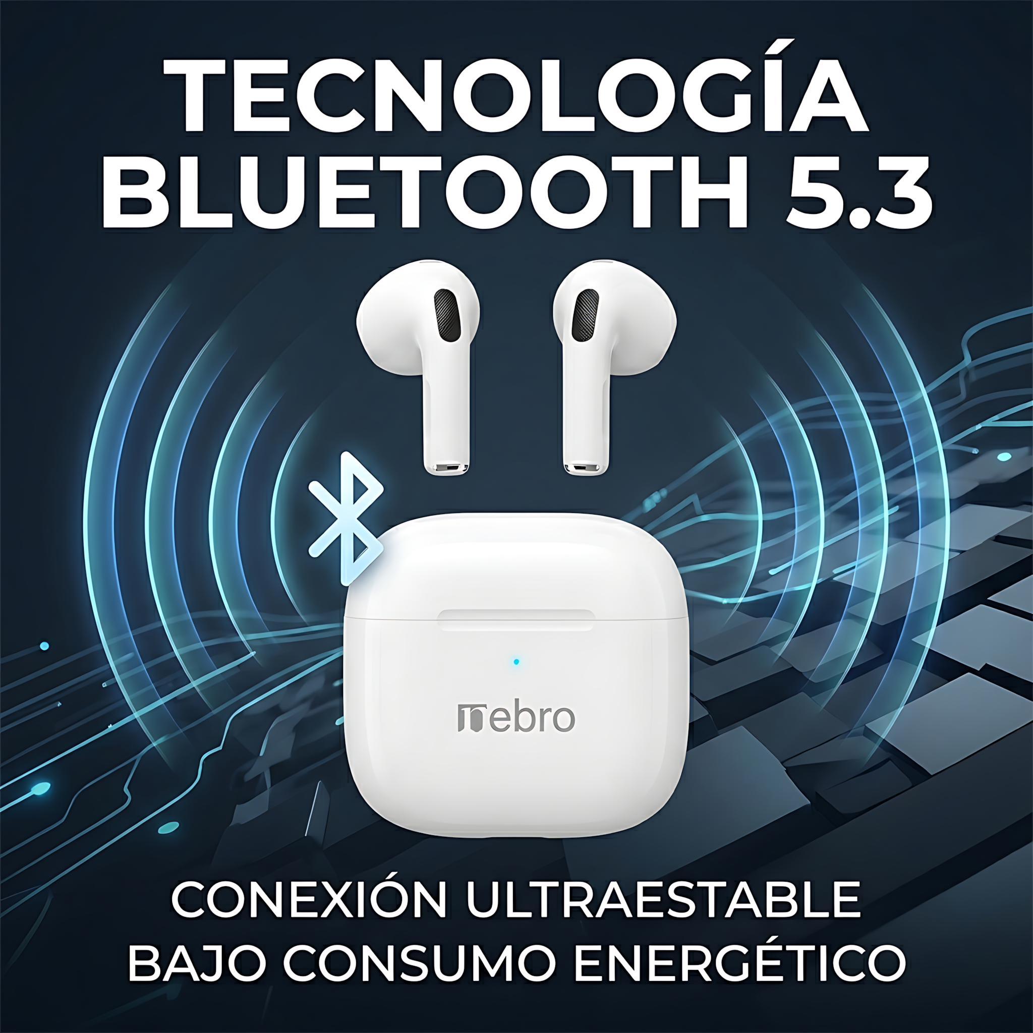 Audífonos Inalámbricos In Ear Nebro WE-016 Bluetooth Premium ANC