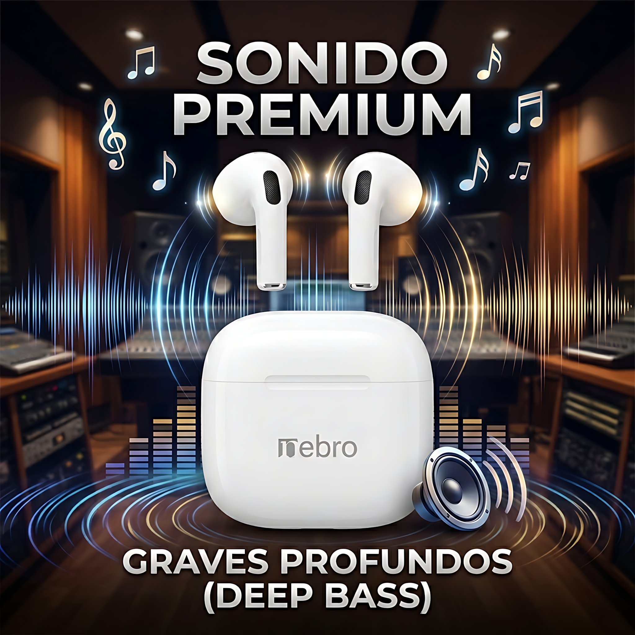 Audífonos Inalámbricos In Ear Nebro WE-016 Bluetooth Premium ANC