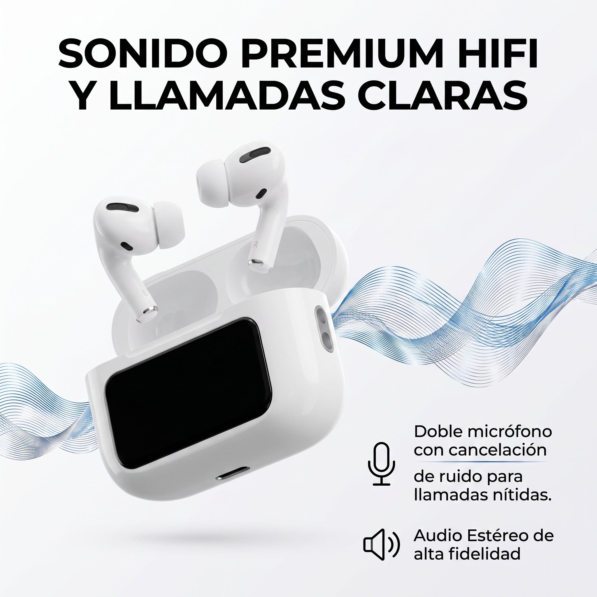 Audifonos Nebro WE-523 Estuche Pantalla Sonido HiFi Bluetooth 5.3