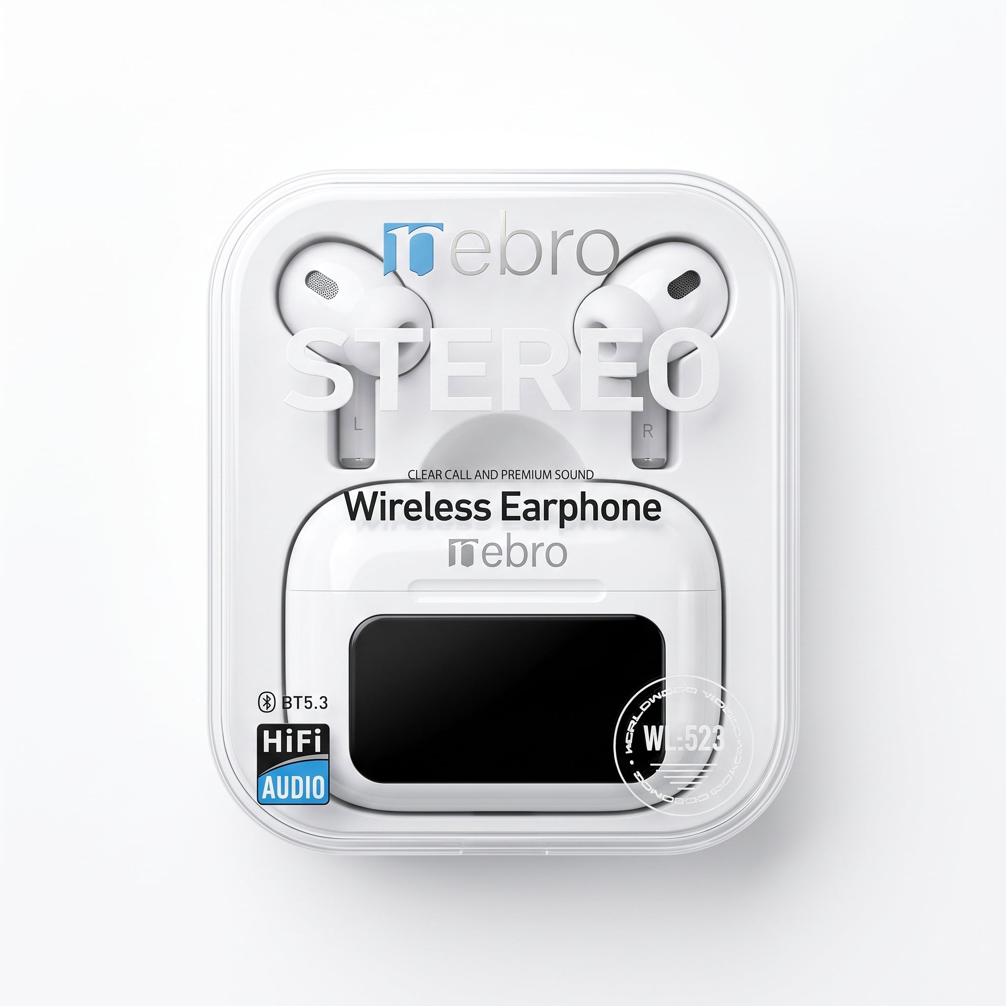 Audifonos Nebro WE-523 Estuche Pantalla Sonido HiFi Bluetooth 5.3