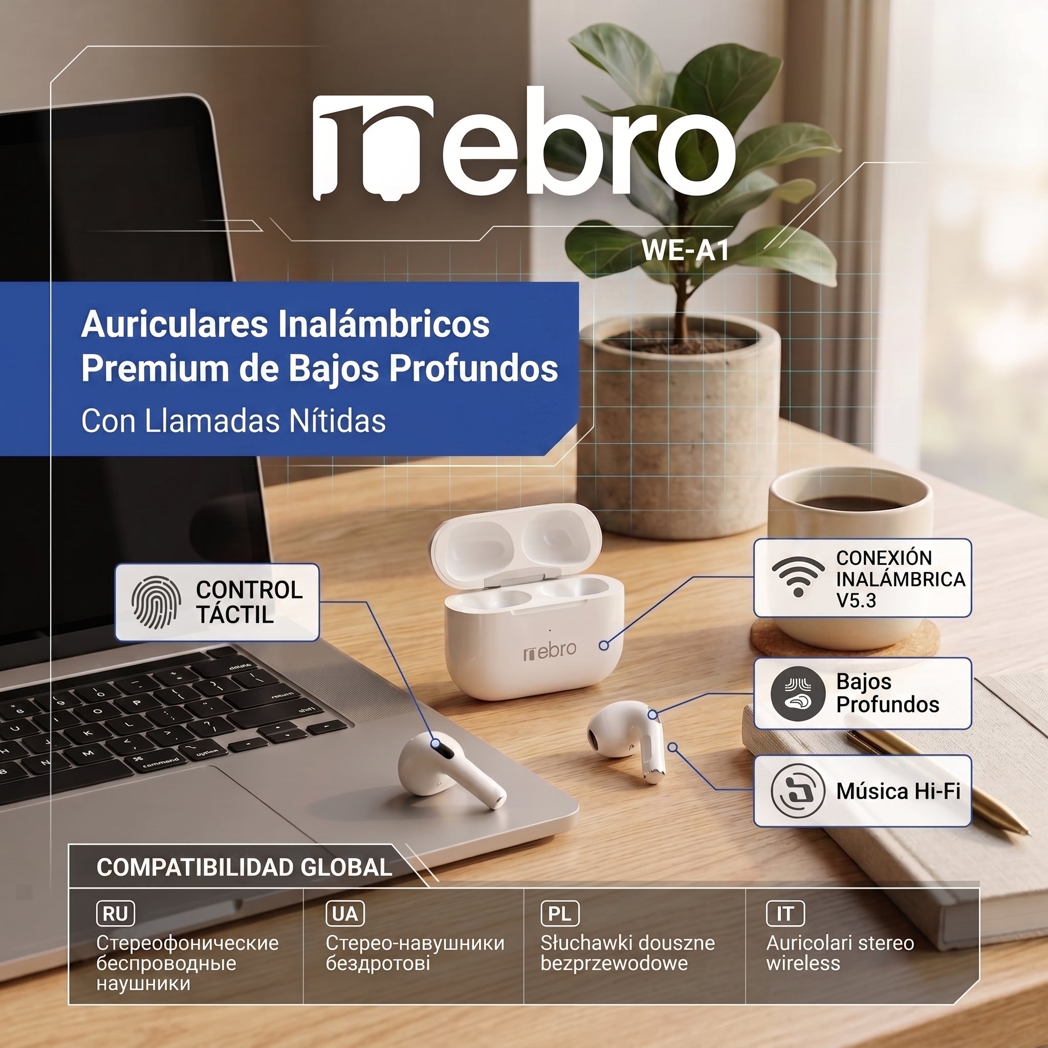 Audífonos Inalámbricos Nebro WE-014