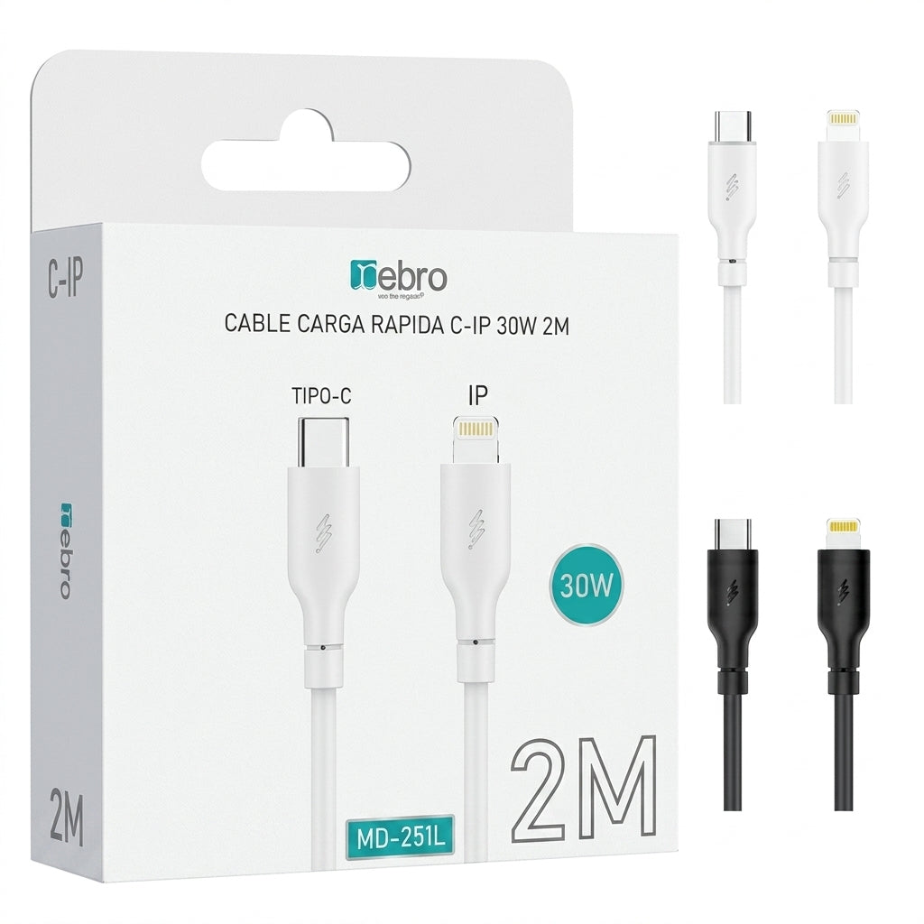 Cable de Carga Tipo-C/IP 3.0A Nebro WD-25TL 2 Metros