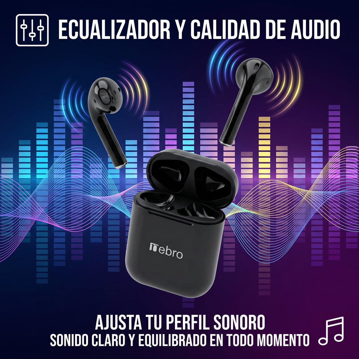Audífonos Inalámbricos Nebro SE-1 Bluetooth 5.3 Ecualizador Sonido HiFi