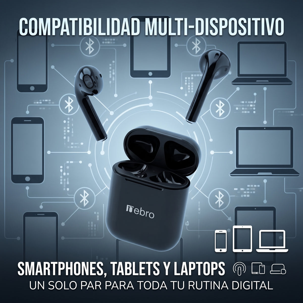 Audífonos Inalámbricos Nebro SE-1 Bluetooth 5.3 Ecualizador Sonido HiFi