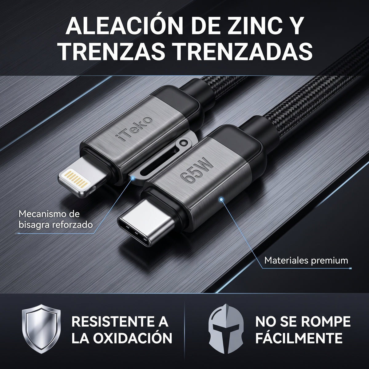 Cable Tipo-C a Tipo-C y Lightning 3 en 1 Nebro WD-340 Carga Rapida 1.2m