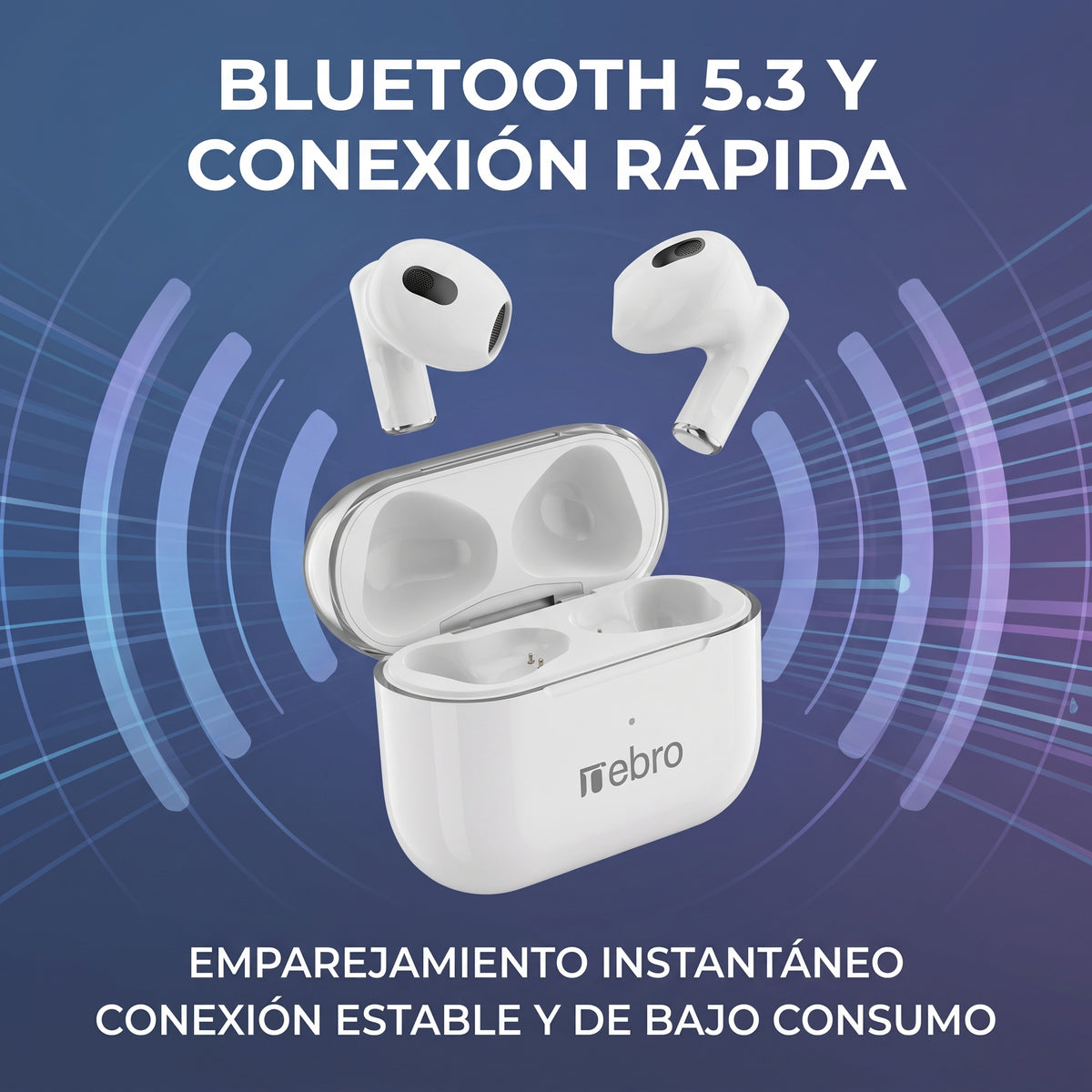 Audífonos Inalámbricos Nebro SE-1 Bluetooth 5.3 Ecualizador y Sonido HiFi