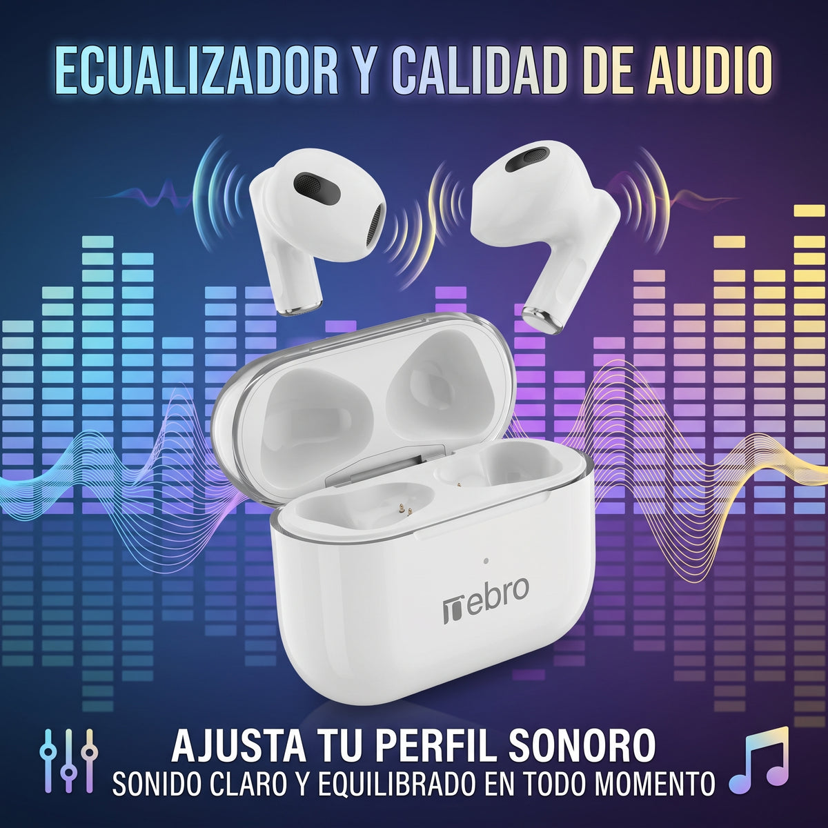 Audífonos Inalámbricos Nebro SE-1 Bluetooth 5.3 Ecualizador y Sonido HiFi