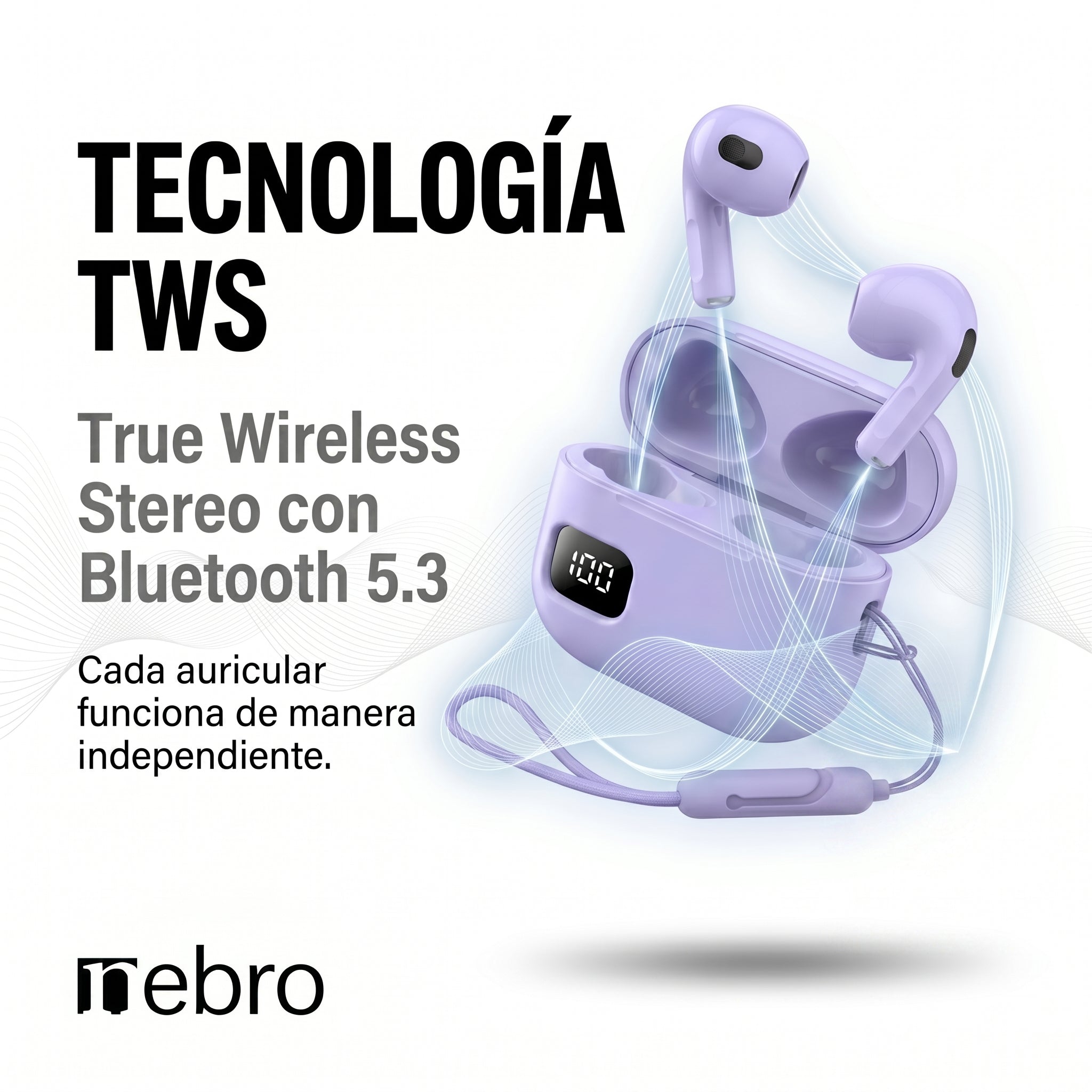 Audífonos Bluetooth TWS NEBRO T20S Bluetooth 53