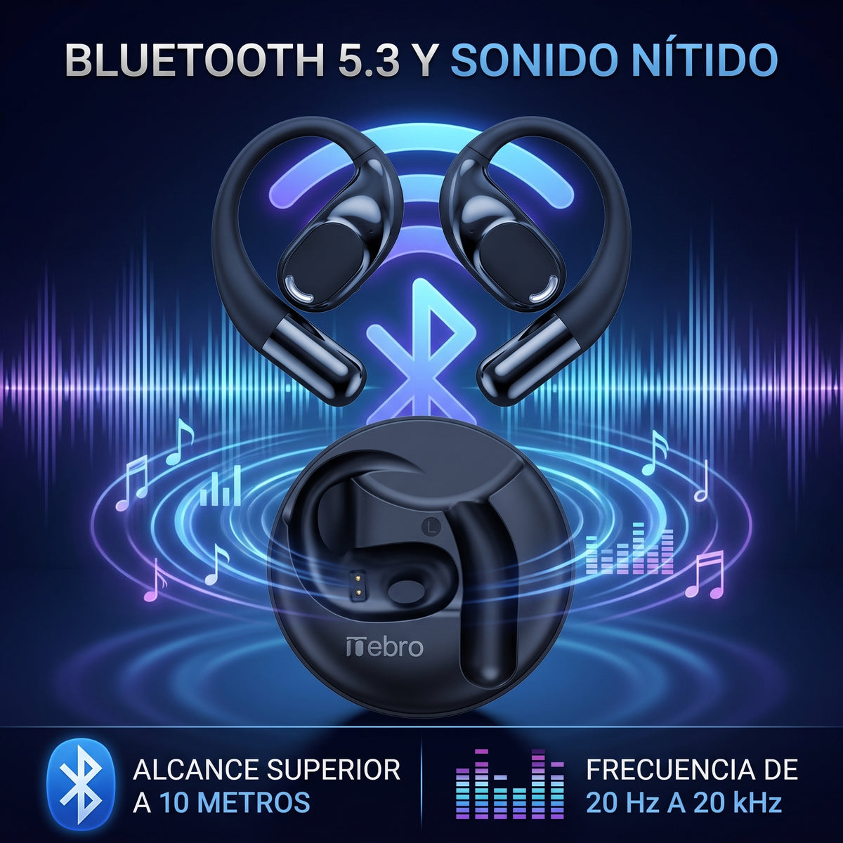 Audífonos Open Ear Nebro T44 Bluetooth 5.3