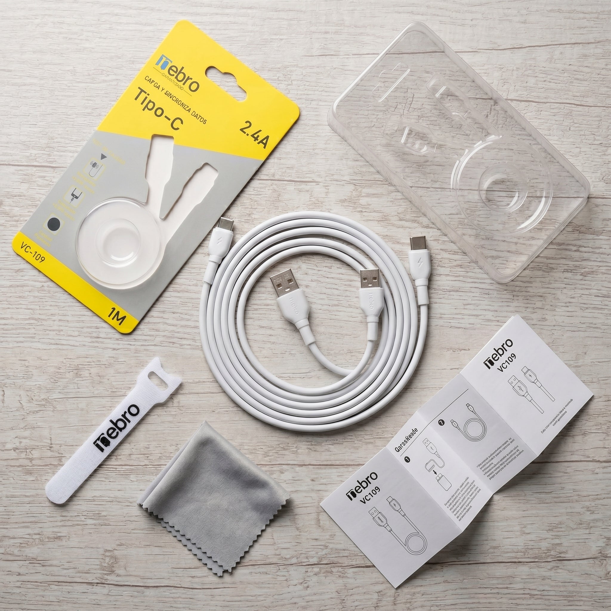 Cable Tipo C NEBRO VC109 12W USB a Tipo C 1 Metro