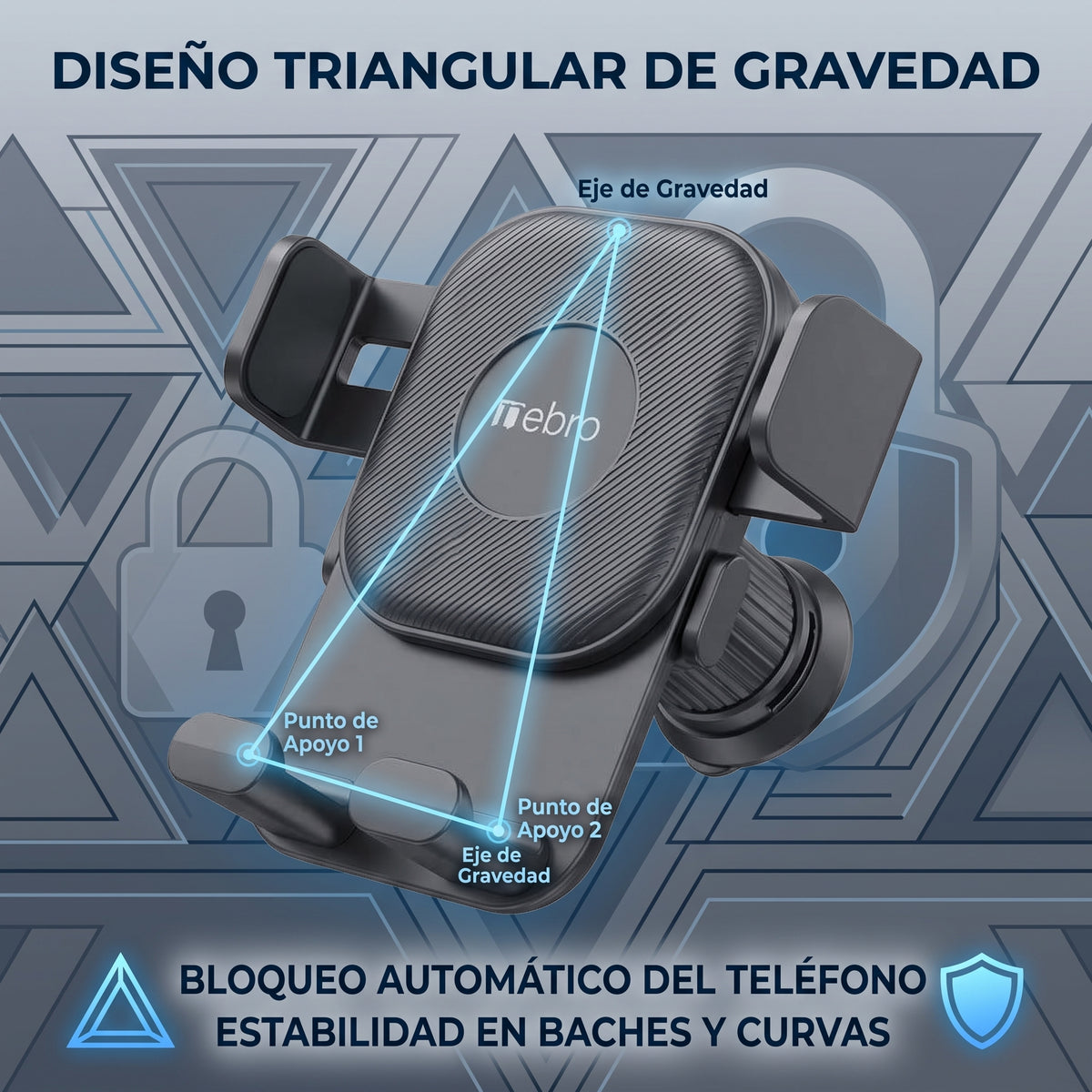 Soporte para Celular Nebro WAT-095 Giro de 360° Diseño Triangular Estable