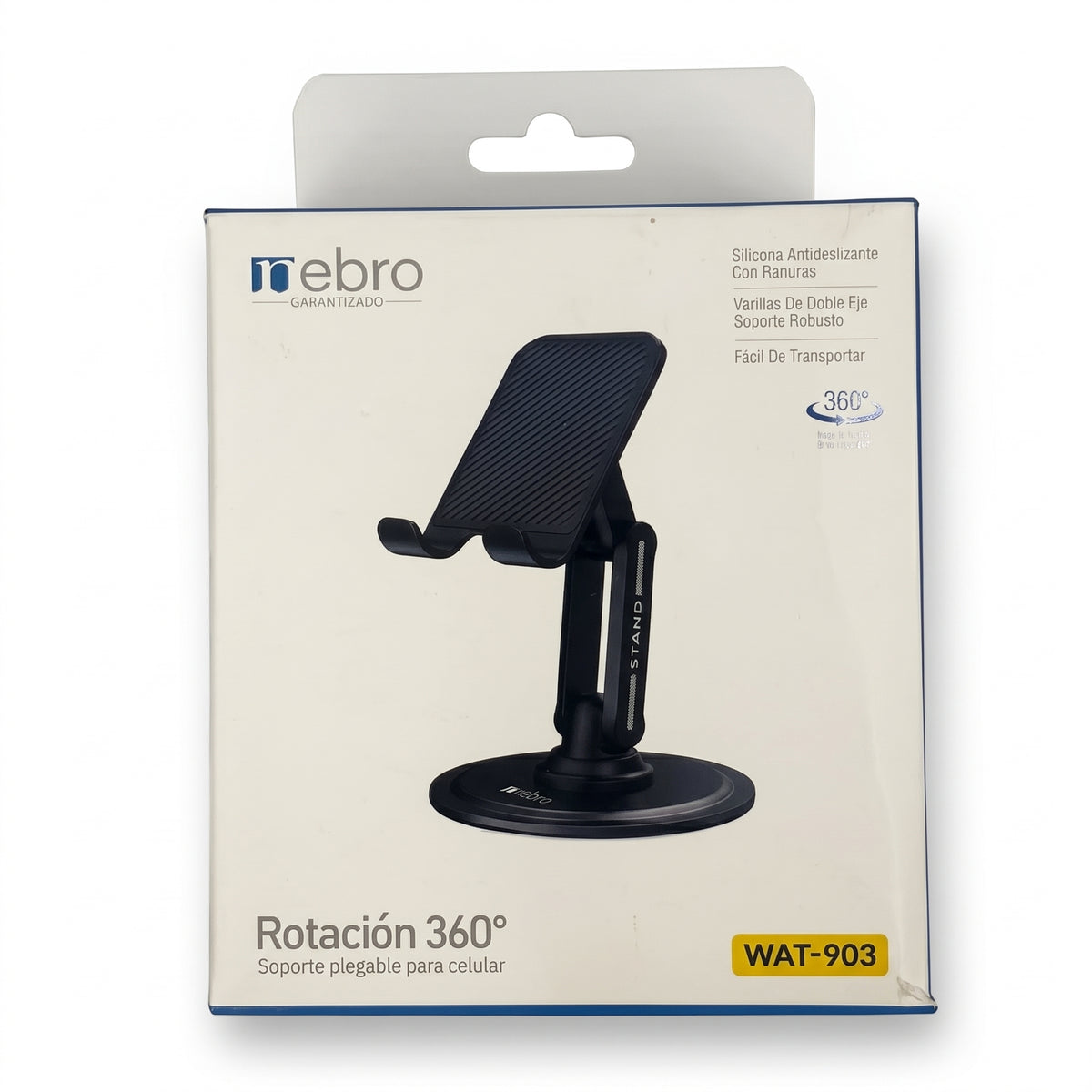 Soporte Plegable para Celular Nebro WAT-903 con Giro de 360° y Silicona Antideslizante