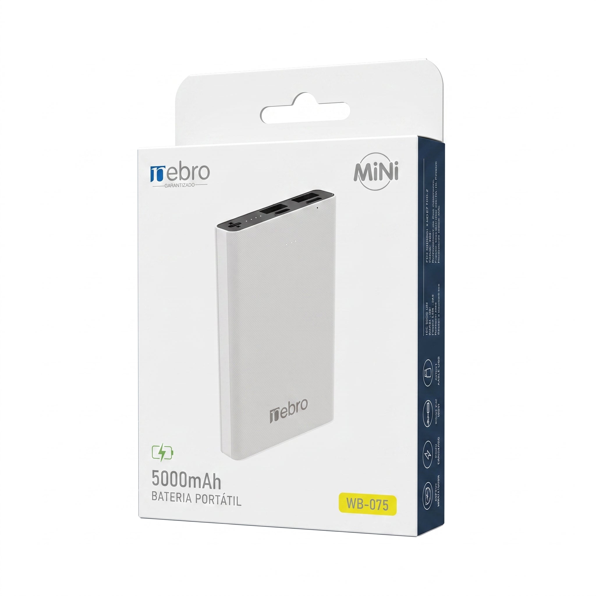 Powerbank Batería Portátil Multi-Carga WB-075 5000mAh Doble Puerto USB