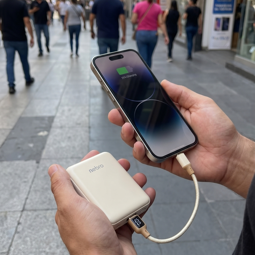 Power Bank Nebro WB-151 1000mAh 37Wh Puertos: Salida iP / USB-C
