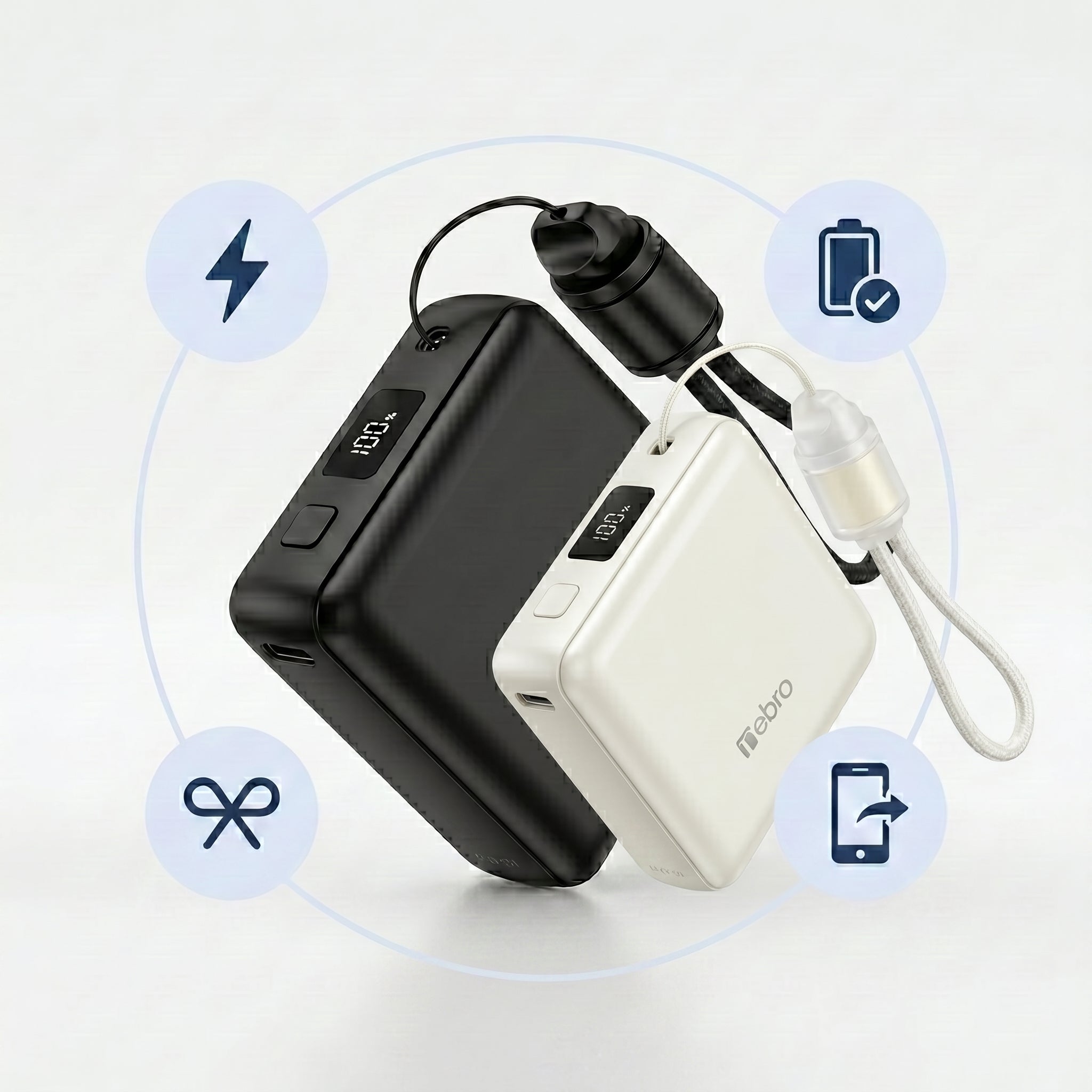 Power Bank Nebro WB-151 1000mAh 37Wh Puertos: Salida iP / USB-C