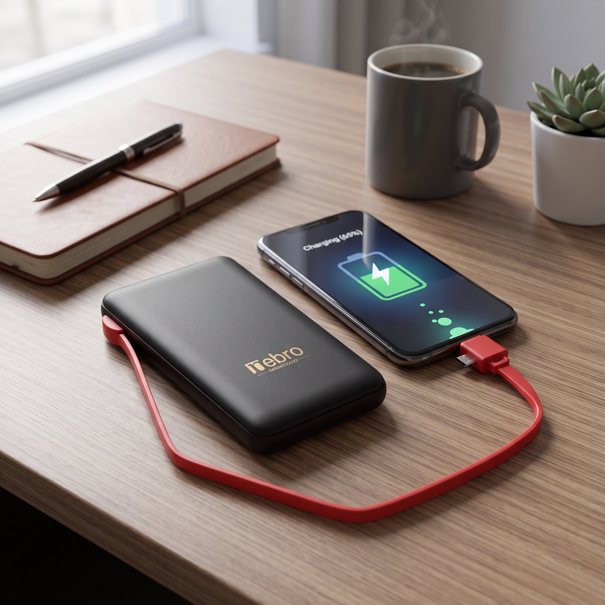 Power Bank Bateria Portátil Nebro WB-161 Cable Integrado Tipo-C y Micro USB 5000MAH