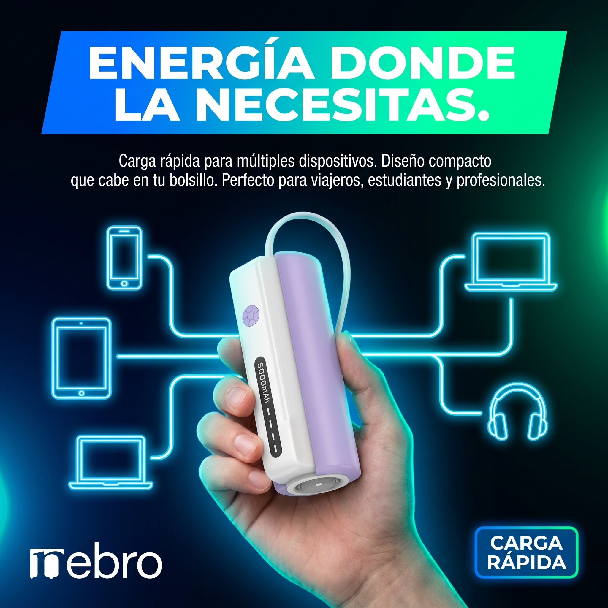 Power Bank NEBRO WB156 Batería Portátil