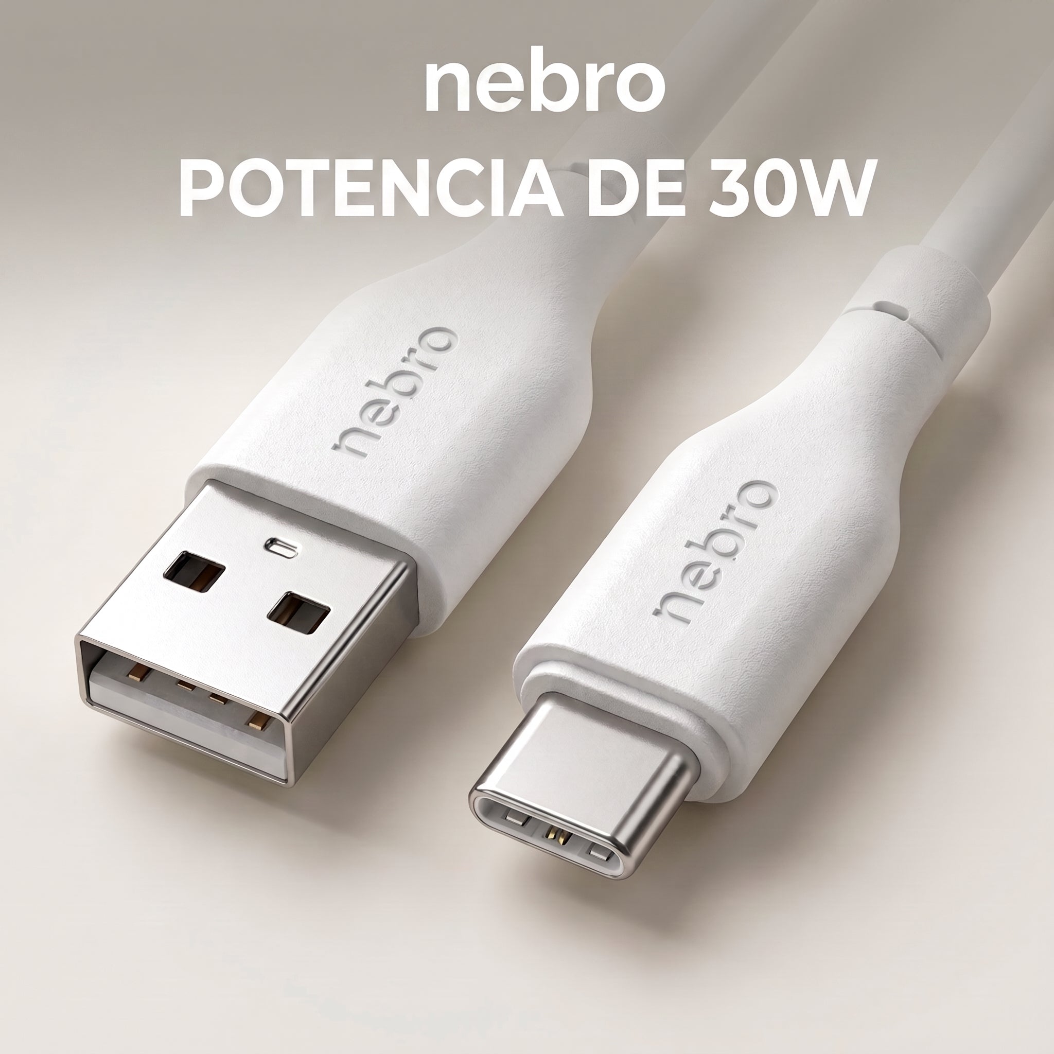 Cable USB-A a USB-C Nebro WD-05T: Carga 30W