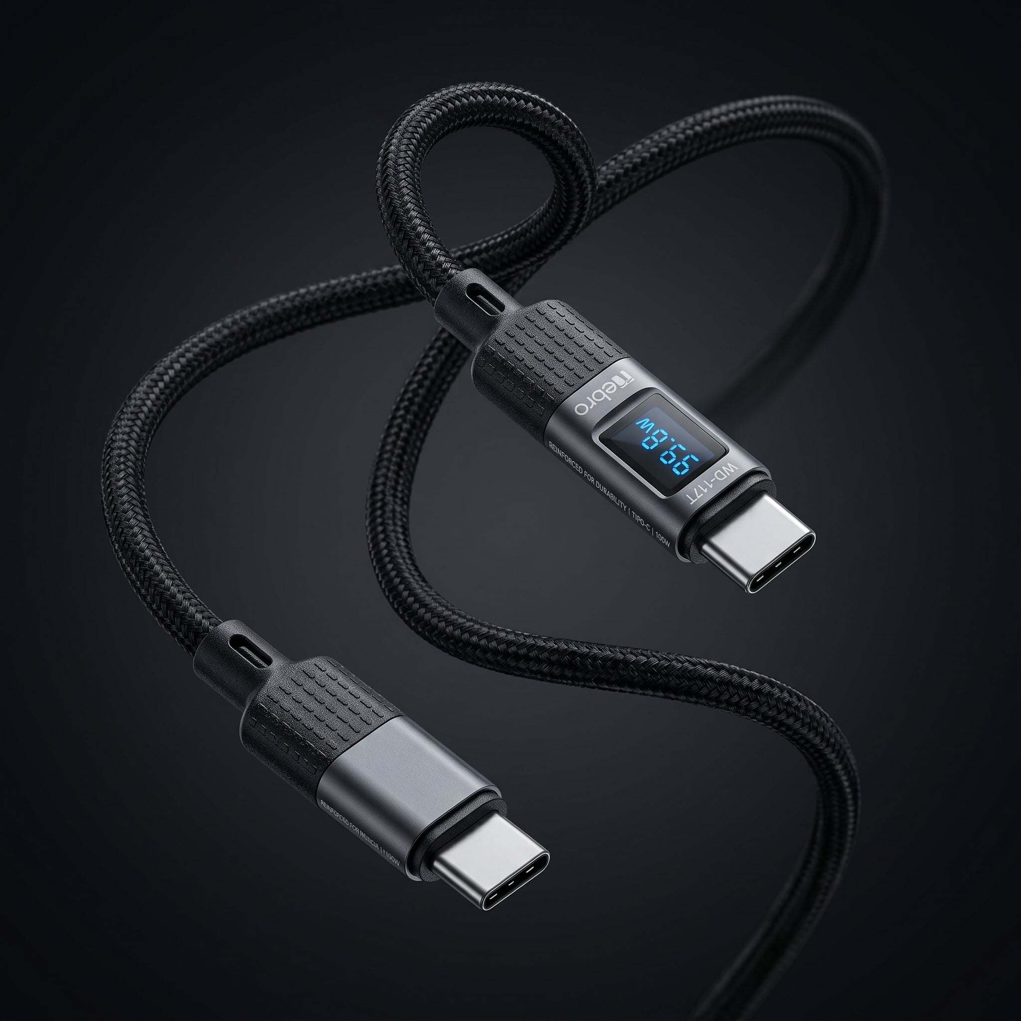 Cable USB Tipo C NEBRO WD117T 100W Carga Rápida y Transferencia de Datos