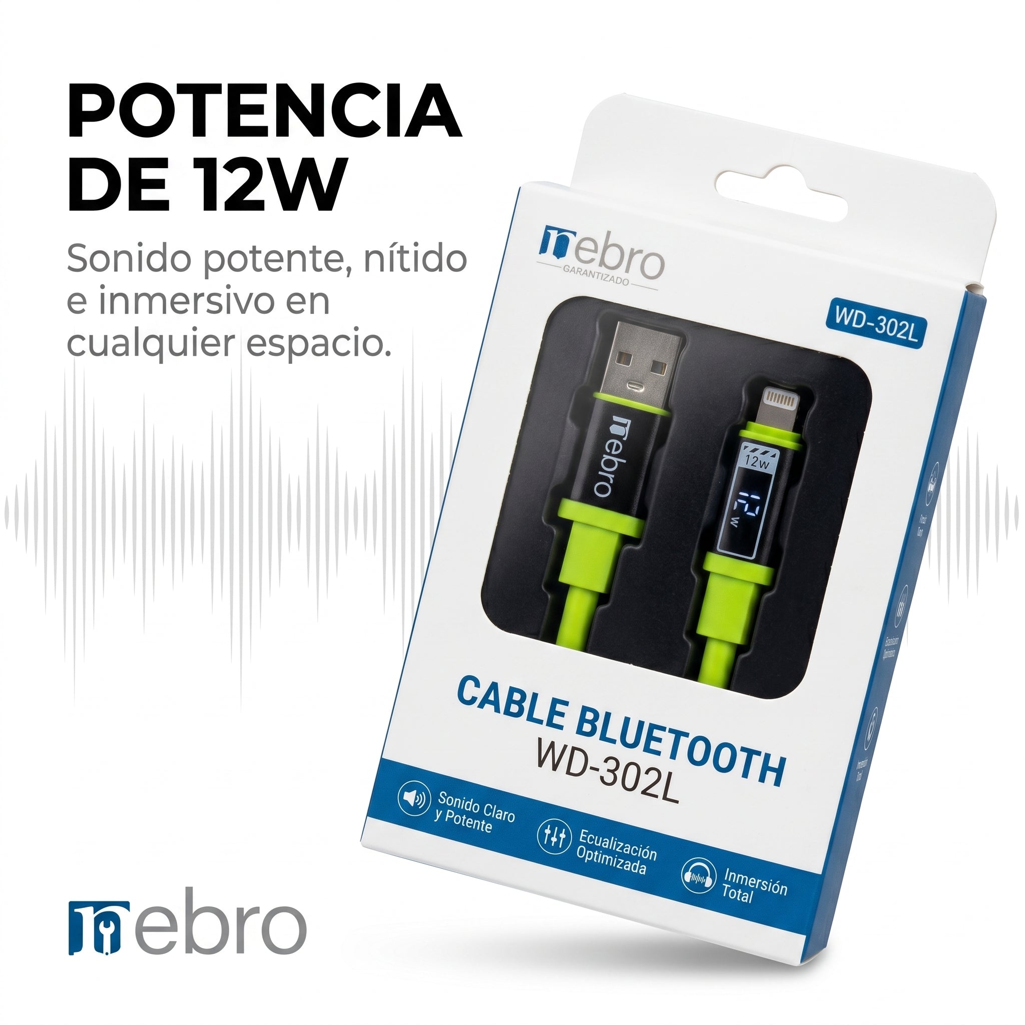 Cable USB-C a USB-C Trenzado NEBRO WD306TT 100W PD Carga Rápida 10 m