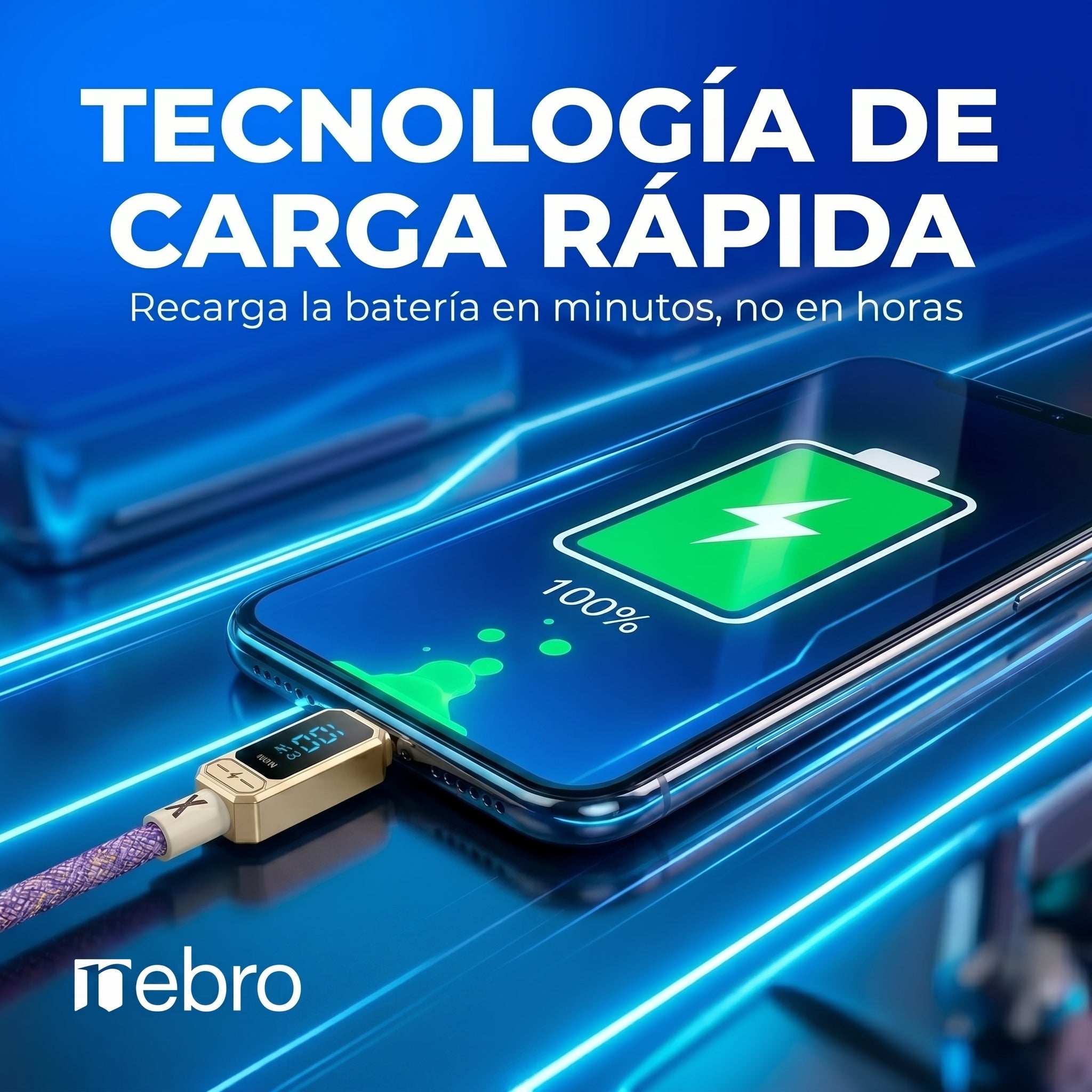Cable USB Tipo C NEBRO WD-306TT 100W Carga Rápida PD