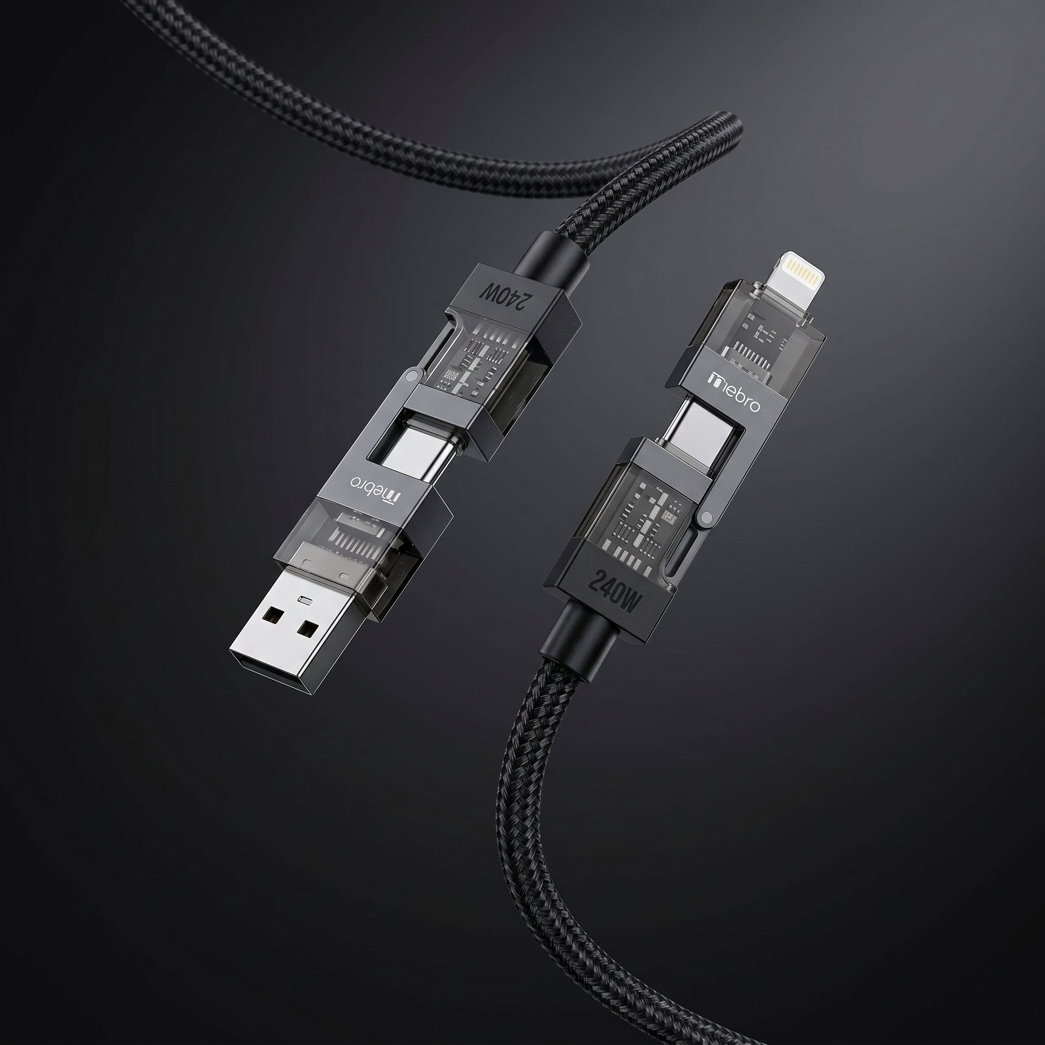 Cable 4 en 1 NEBRO WD-310 240W Carga Rápida PD Multiconector