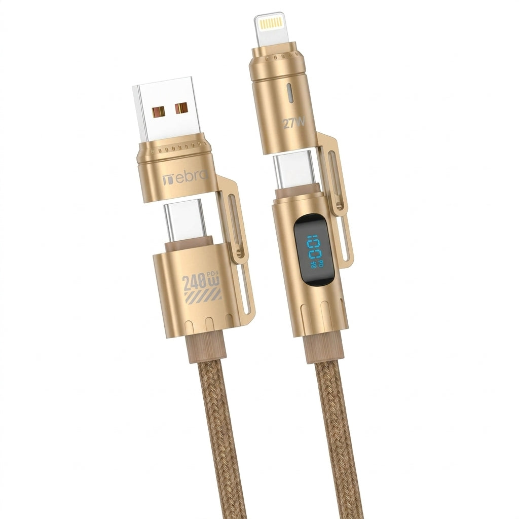 Cable 4 en 1 Trenzado NEBRO WD-312 7W Carga Alta Resistencia