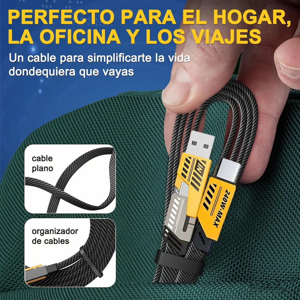 Cable carga datos ultra rápida 3 En 1 De 240 W Nebro WD-320