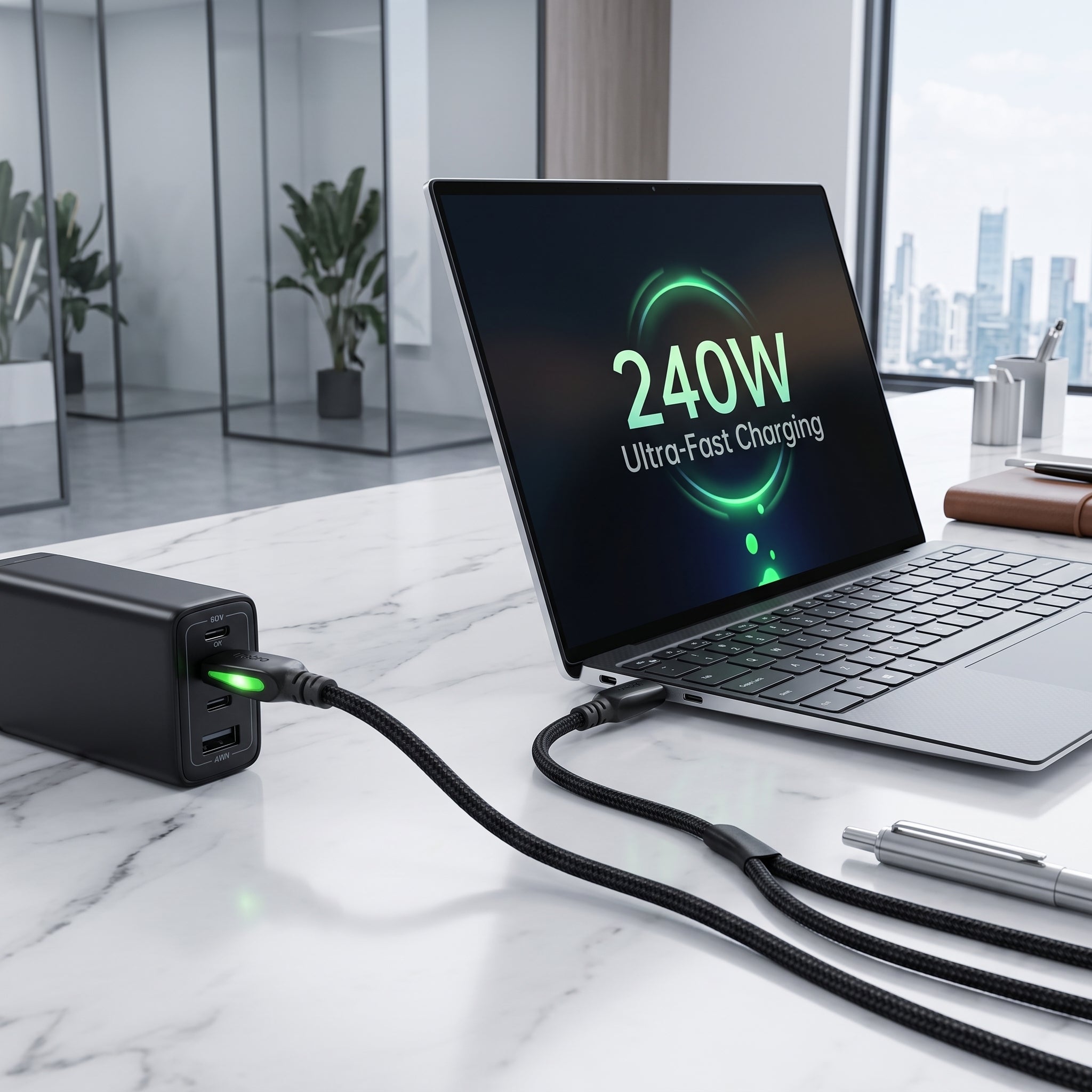 Cable USB C a USB C NEBRO WD-336 Carga Ultrarrápida 240W Silicona 1.5 Mts