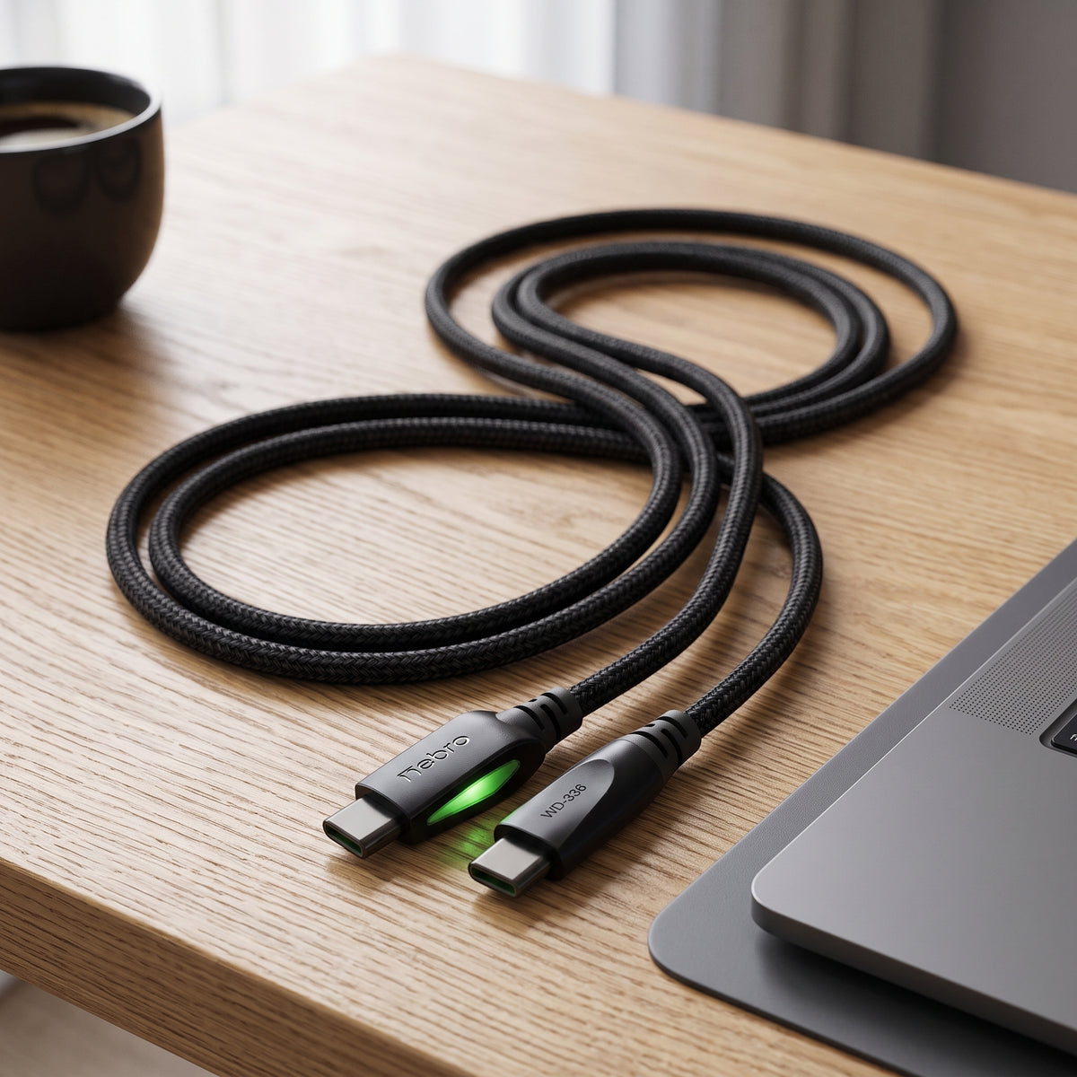 Cable USB C a USB C NEBRO WD-336 Carga Ultrarrápida 240W Silicona 1.5 Mts