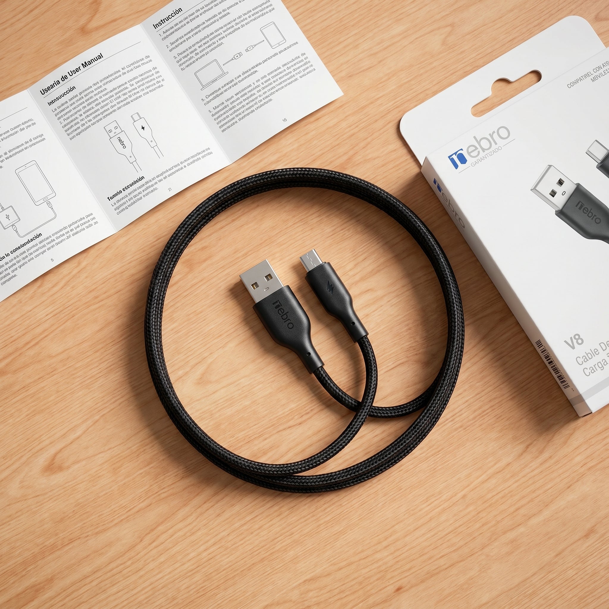 Cable Micro USB NEBRO WD05M Solar Carga Rápida