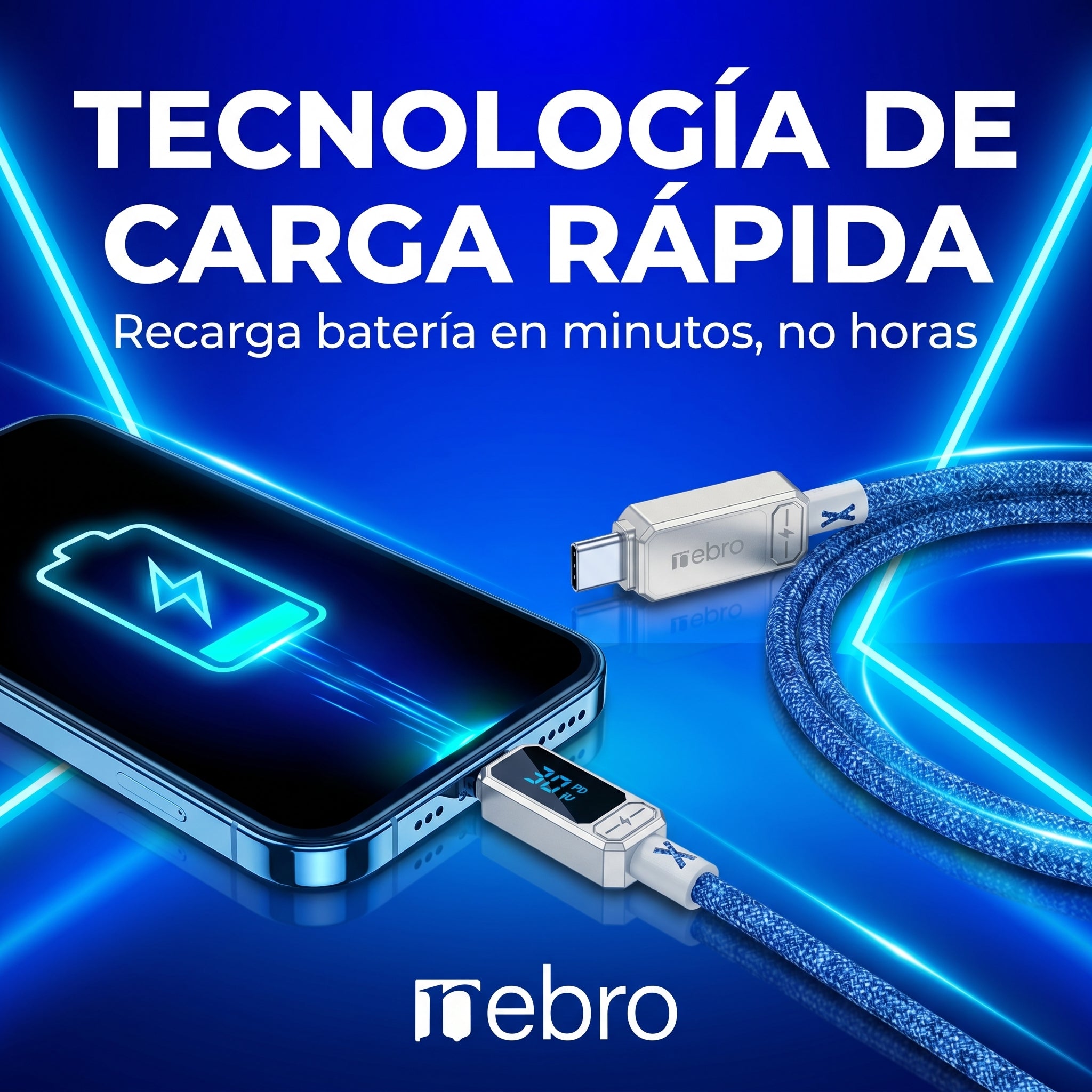 Cable Lightning NEBRO WD-306TL 30W Carga Rápida PD