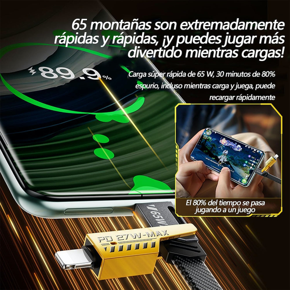 Cable Tipo C USB IP 65w Carga Rápida 4 EN 1 1m Nebro WD-038