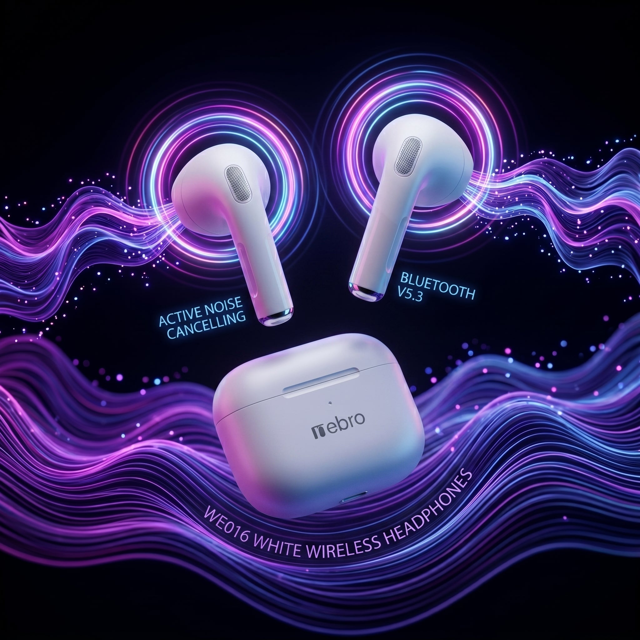 Audífonos Inalámbricos NEBRO WE016 Bluetooth 5.3 Cancelación de Ruido Graves Profundos