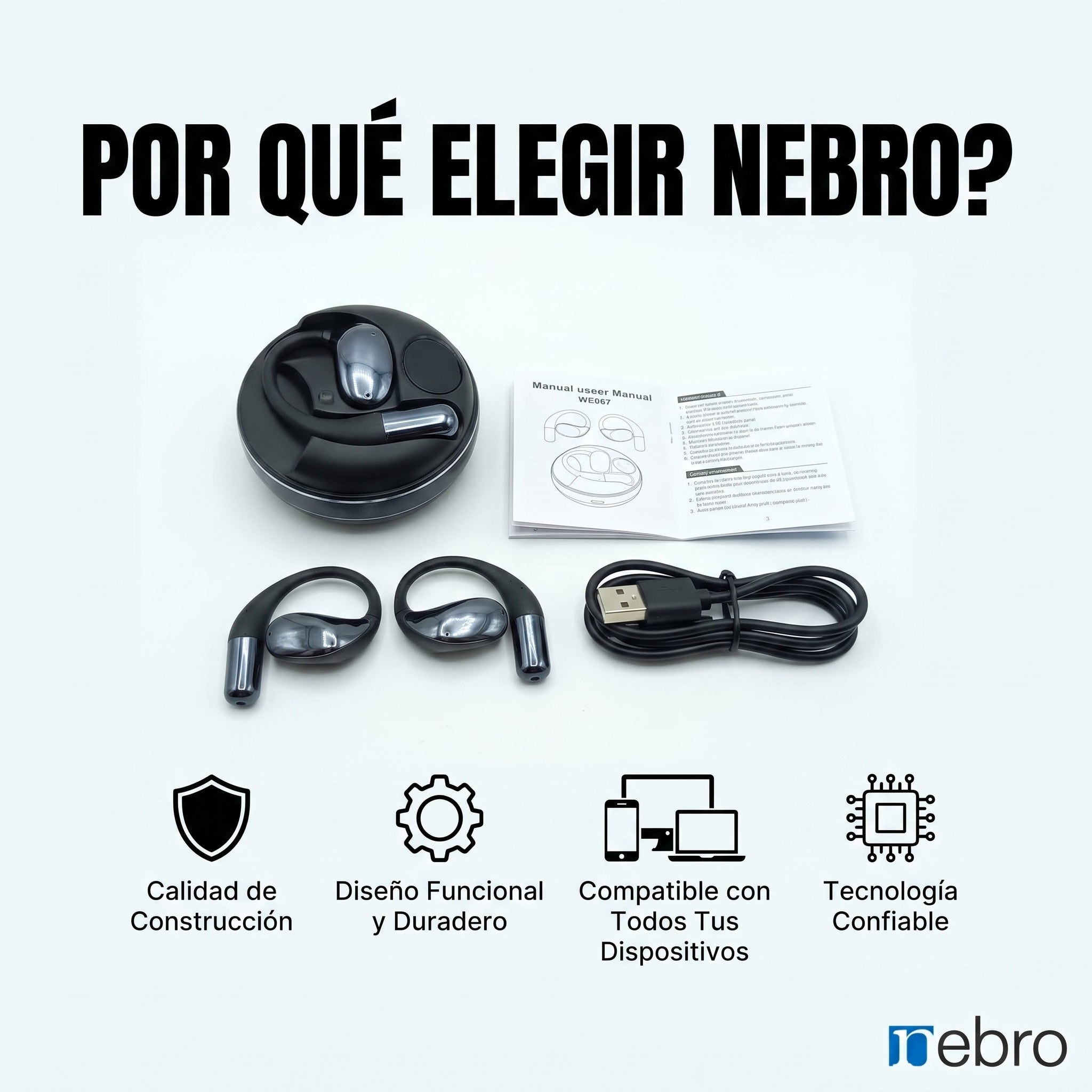 Audífonos Bluetooth NEBRO WE067