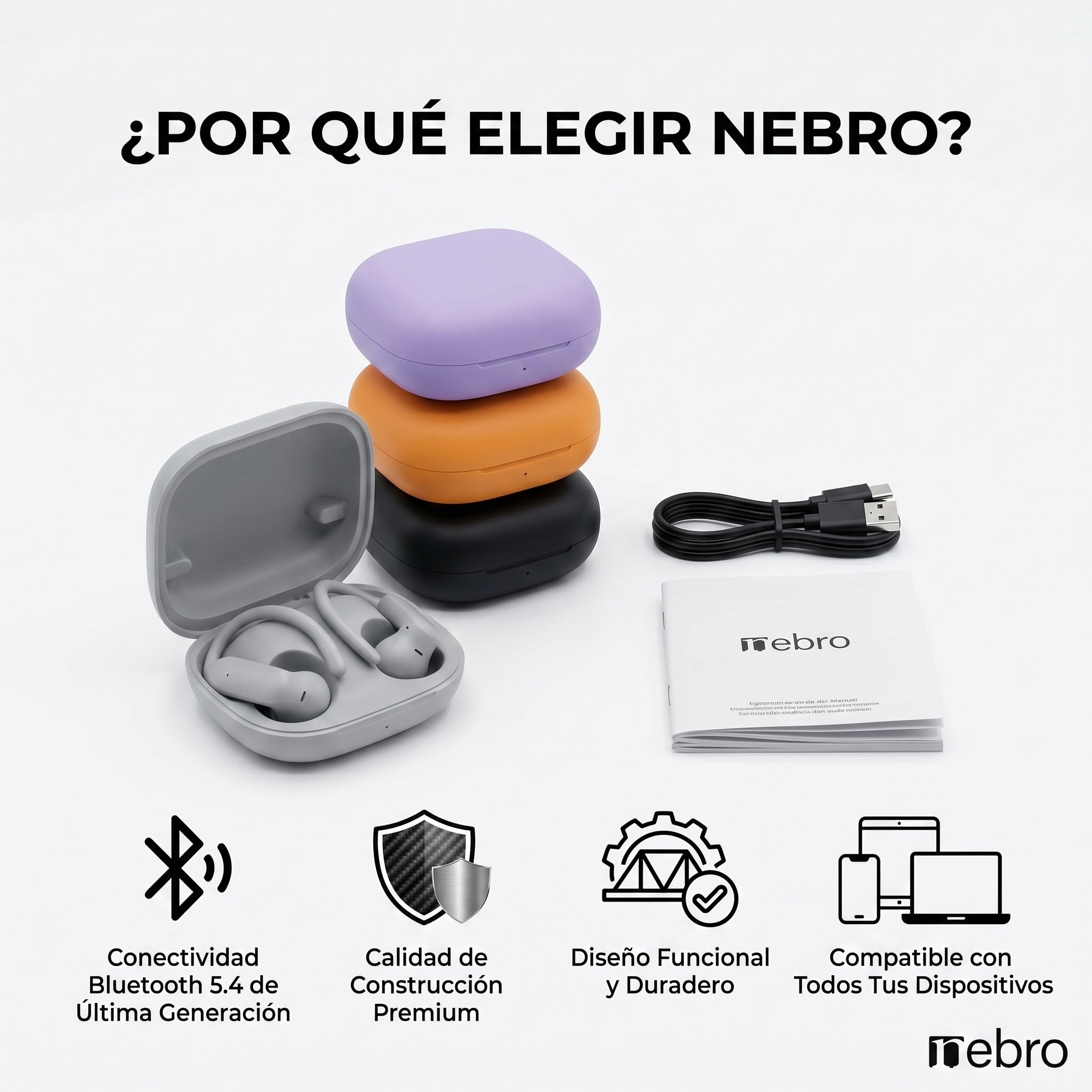 Audífonos Bluetooth NEBRO WE507 Bluetooth 54