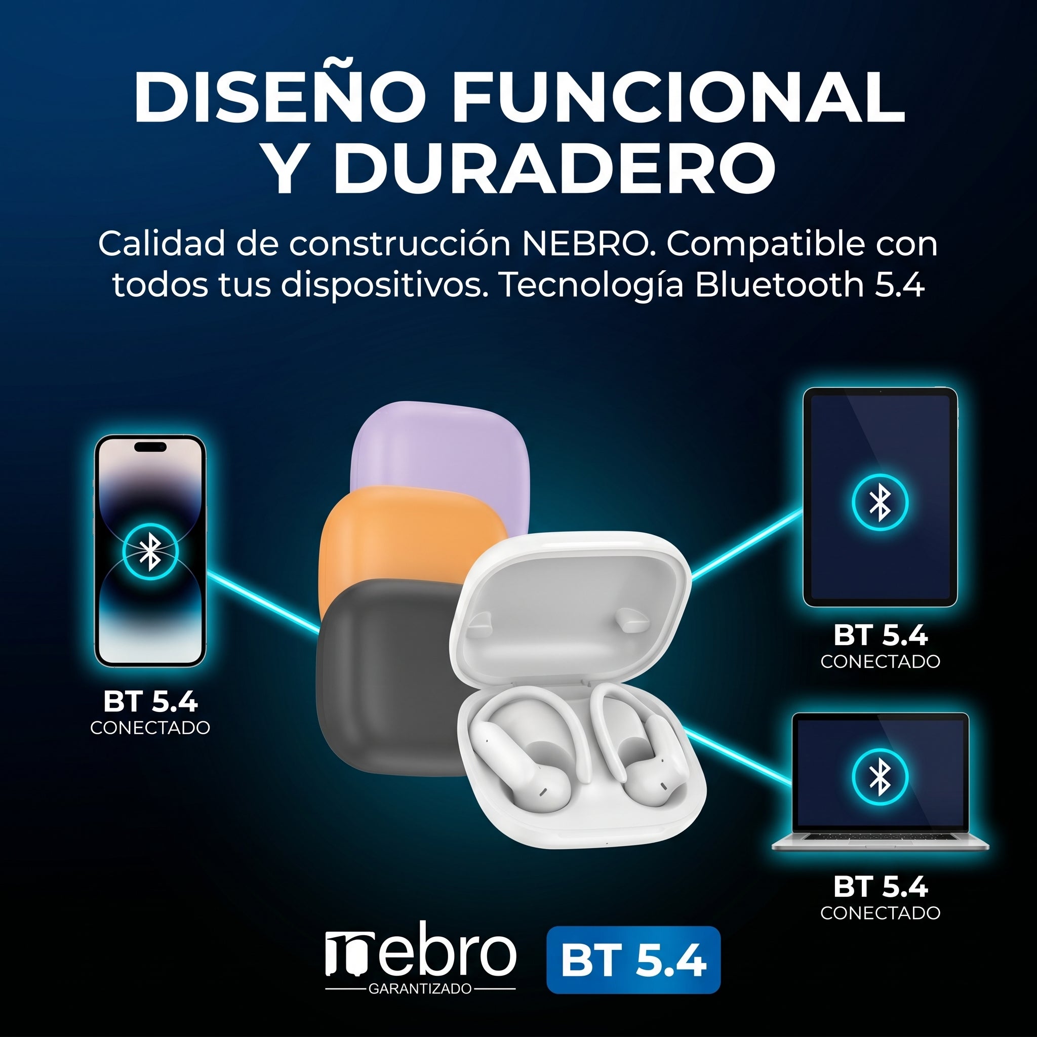 Audífonos Bluetooth NEBRO WE507 Bluetooth 54