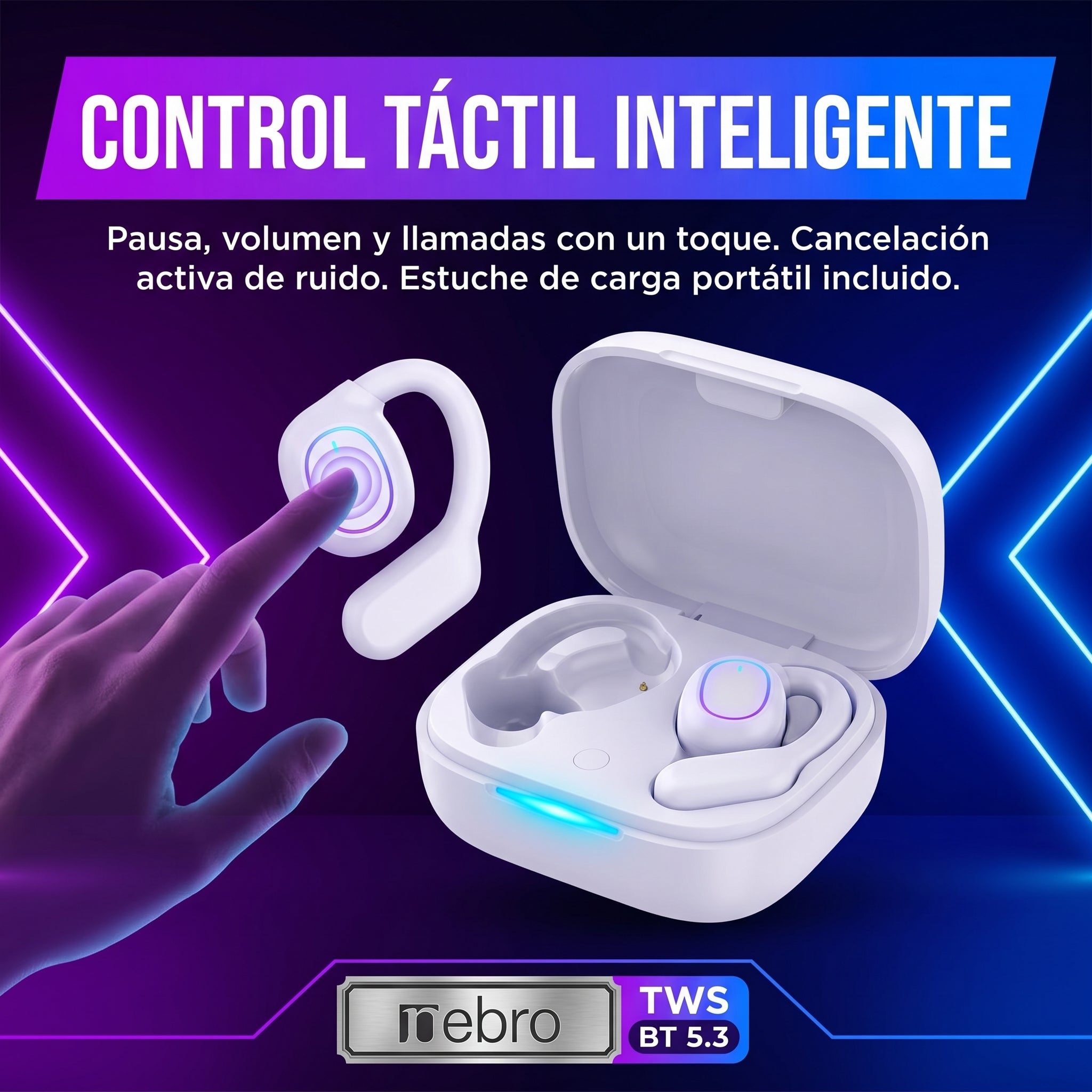 Audífonos Bluetooth TWS NEBRO WET12 Bluetooth 53 Cancelación Ruido