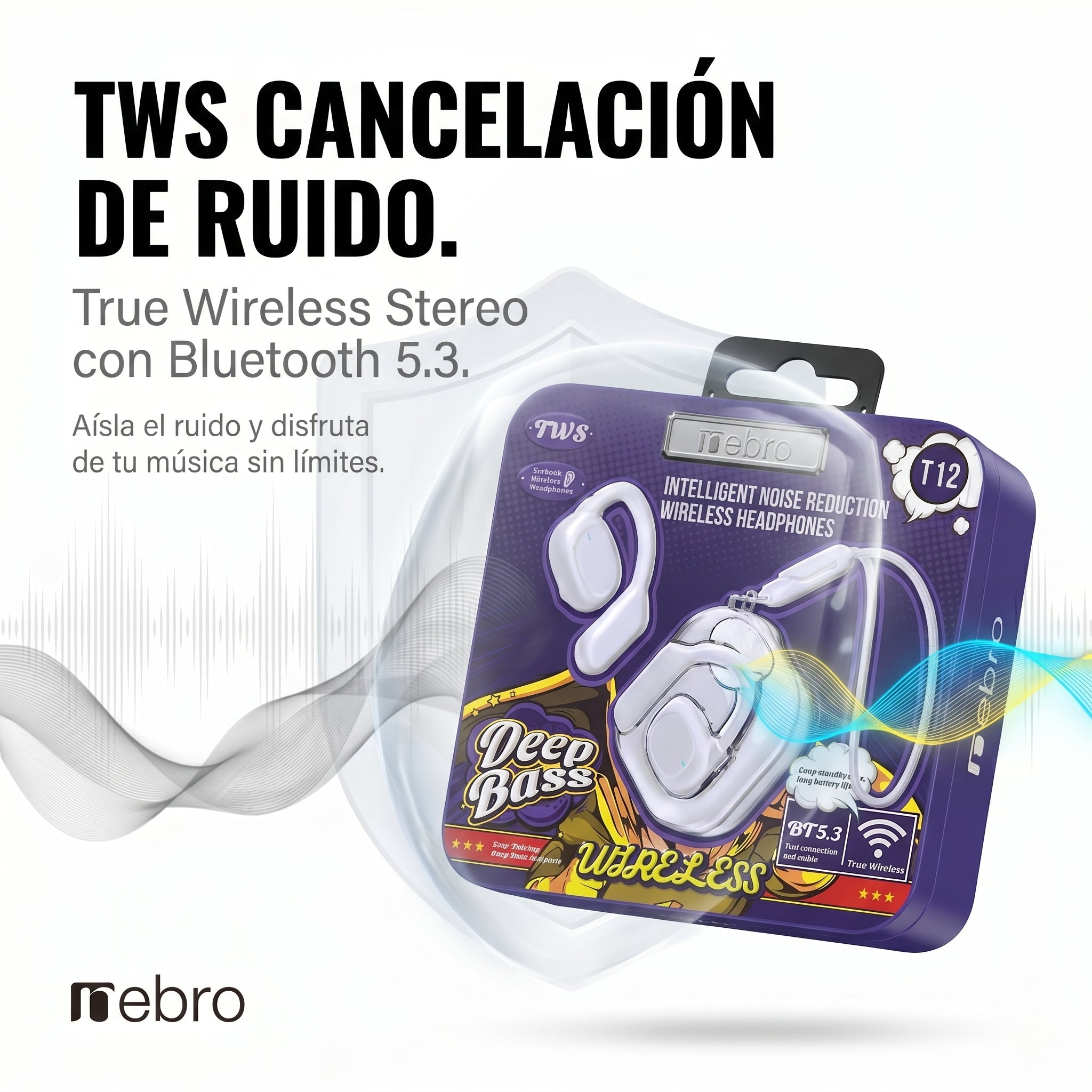 Audífonos Bluetooth TWS NEBRO WET12 Bluetooth 53 Cancelación Ruido