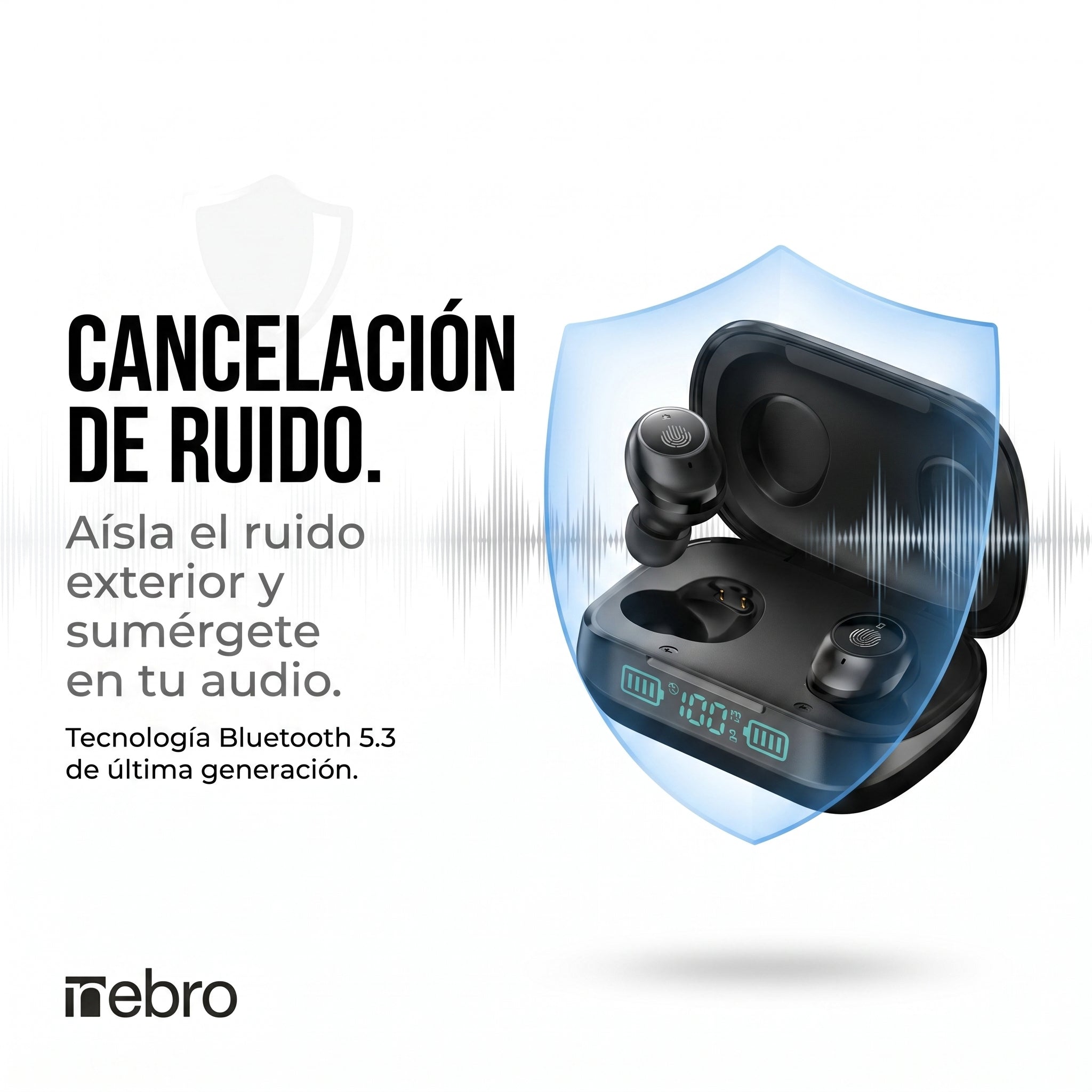 Audífonos Bluetooth NEBRO WET26 Bluetooth 53 Cancelación Ruido