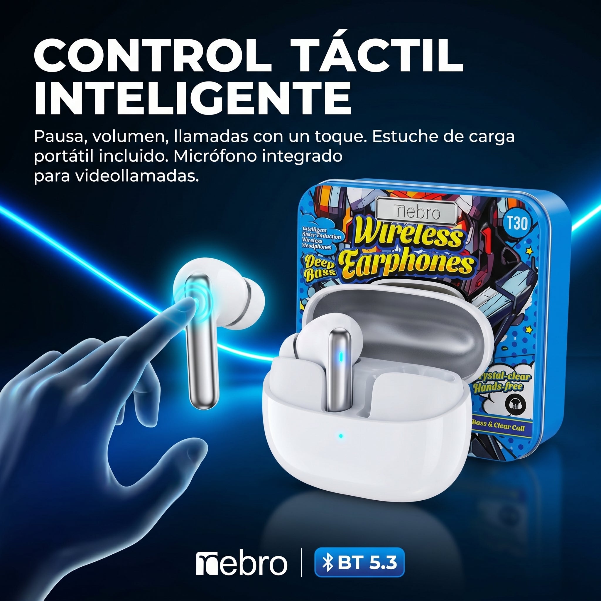 Audífonos Bluetooth TWS NEBRO WET30 Bluetooth 53