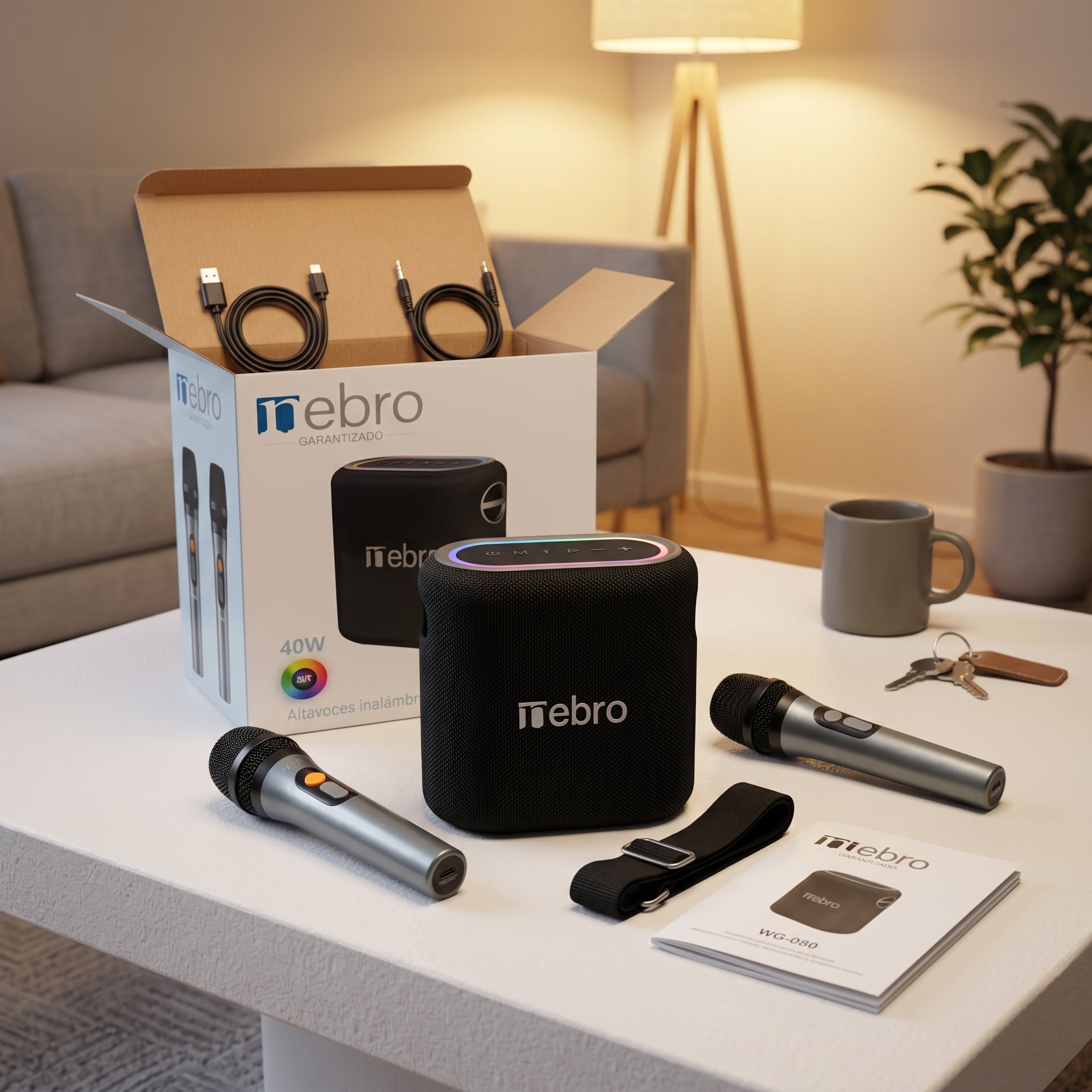 Bocina Bluetooth TWS NEBRO WG080 Bluetooth 50 40W Carga Rápida
