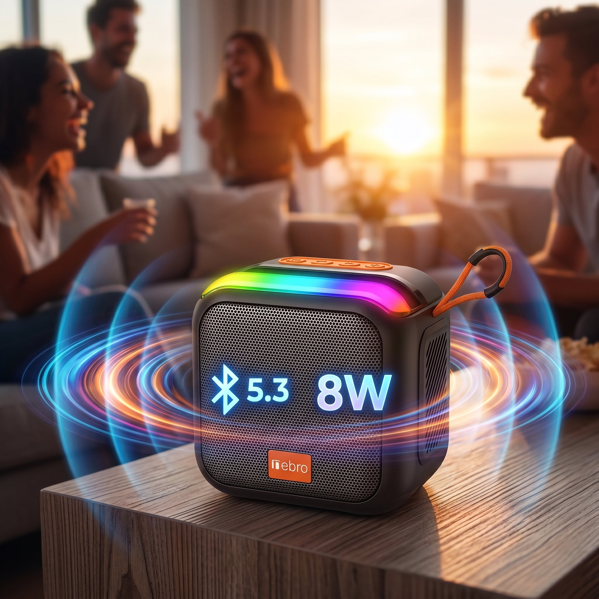 Bocina Inalámbrica Nebro WG-185 Bluetooth 5.3 Sonido Envolvente 360° 8W