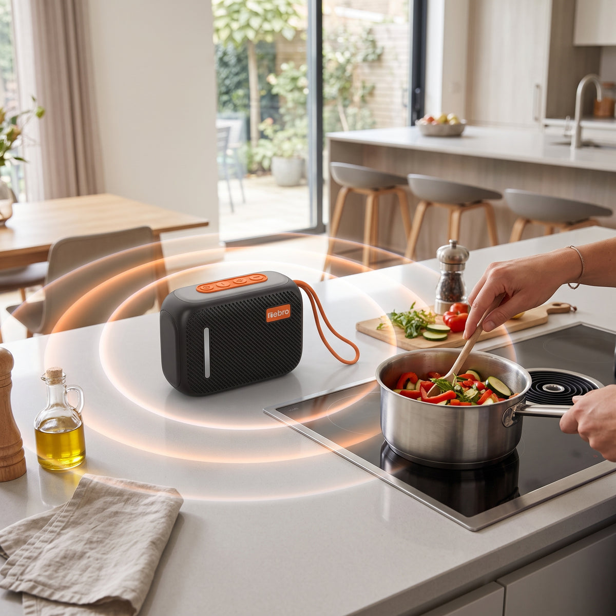 Bocina Inalámbrica Nebro WG-186 8W Bluetooth 5.3 Sonido Envolvente 360°