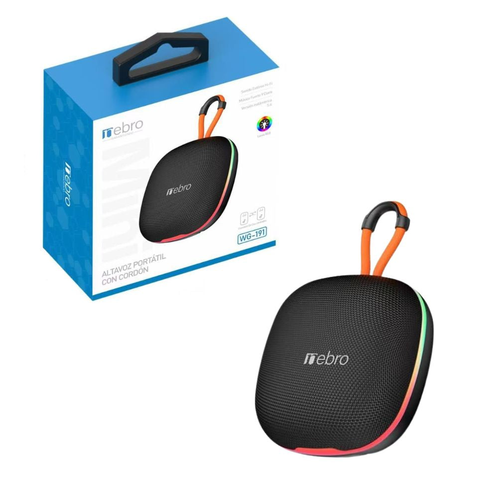 Mini Bocina Nebro 10W 2X5W 1200mAh Bluetooth recargable USB TWS WG-191