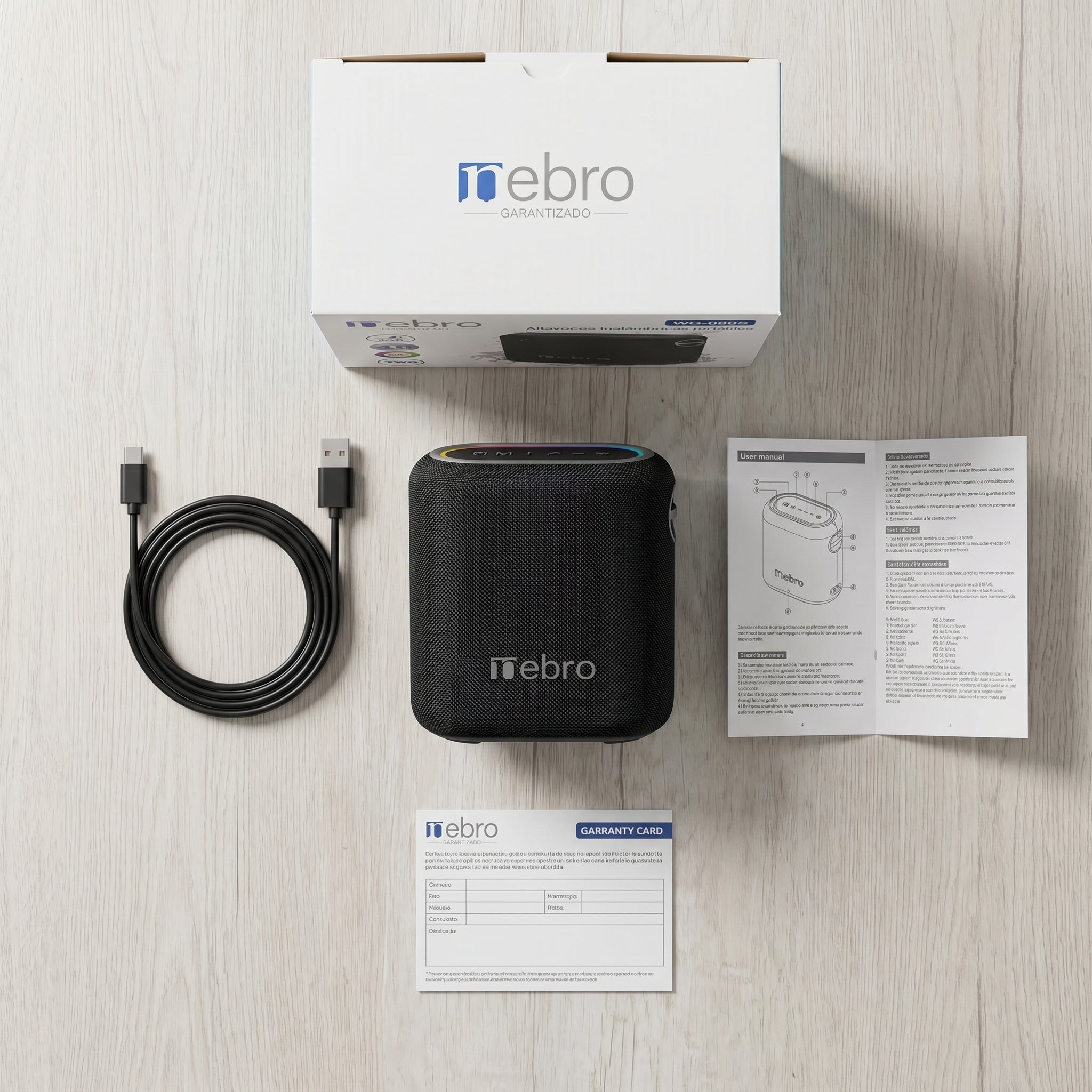 Bocina Bluetooth TWS NEBRO WG080S Bluetooth 53 40W IPX5