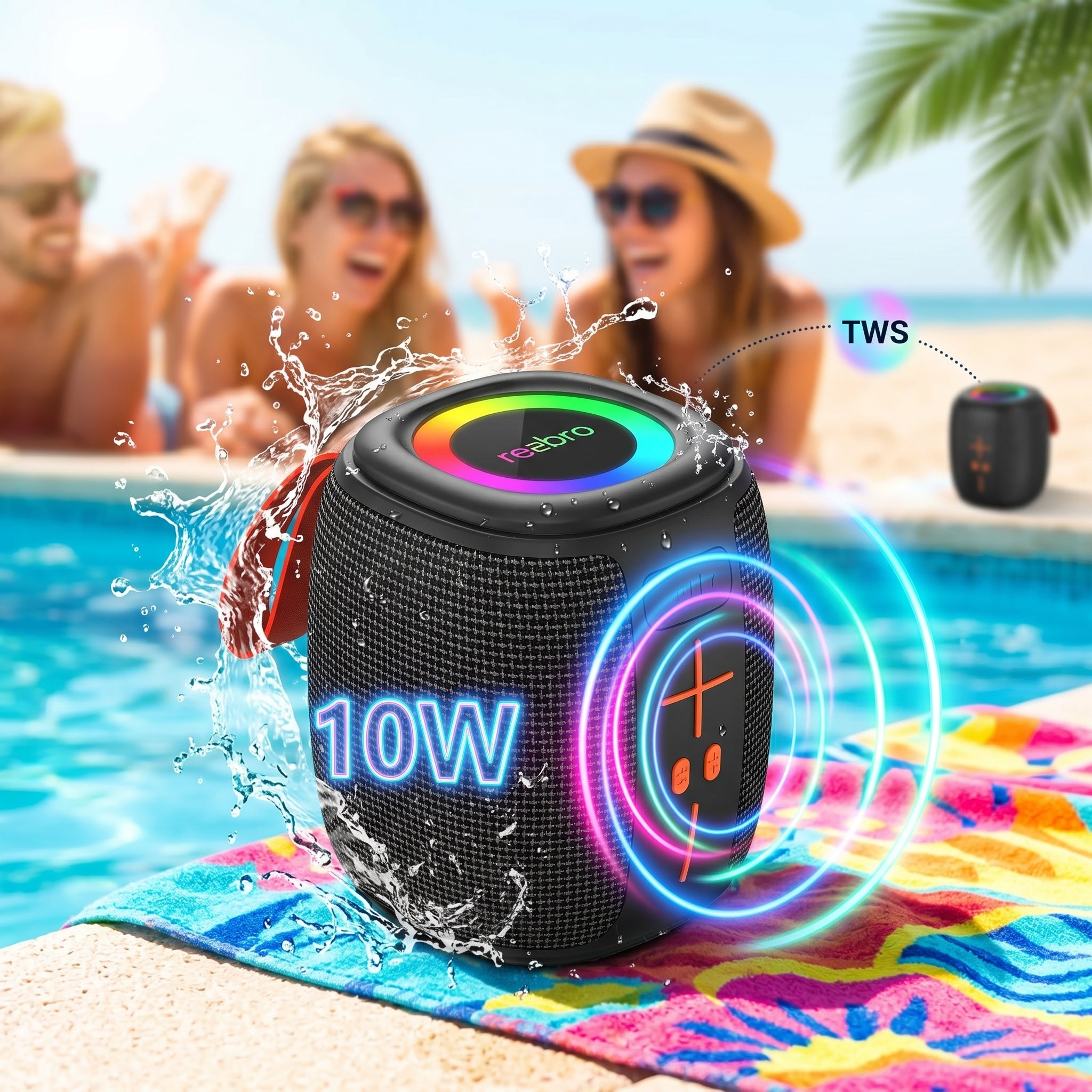 Bocina Bluetooth TWS NEBRO WG086 Bluetooth 53 10W IPX5