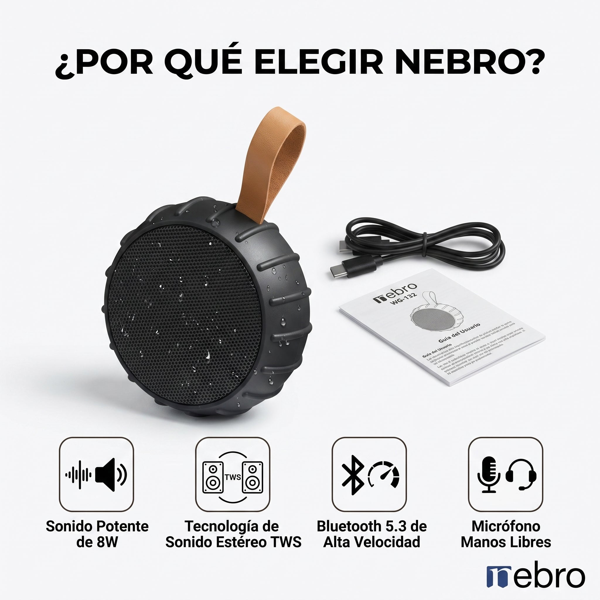 Bocina Bluetooth TWS NEBRO WG132 Bluetooth 53 8W