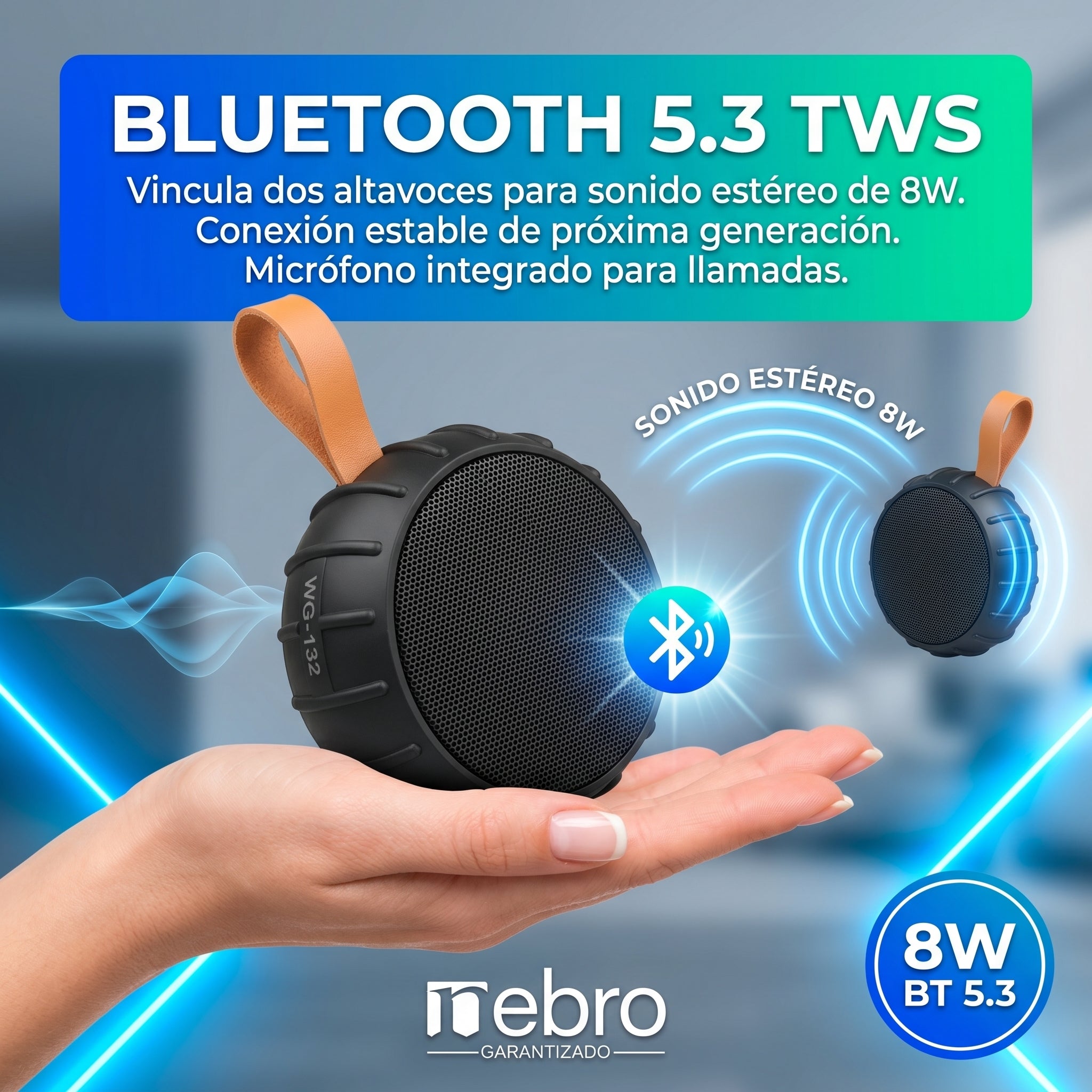 Bocina Bluetooth TWS NEBRO WG132 Bluetooth 53 8W
